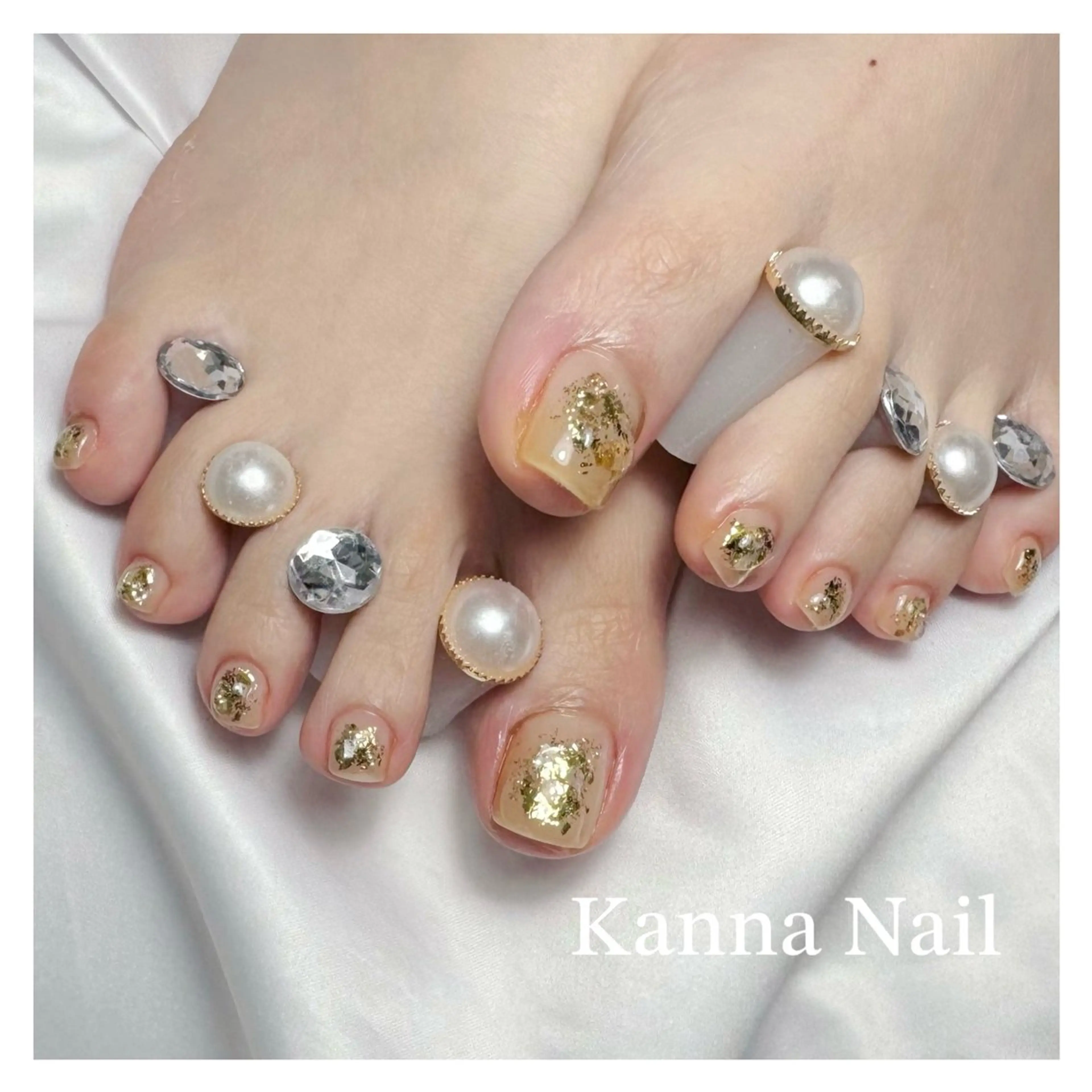 ネイル フットネイル ジェルネイル グラデーション キラキラネイル マグネットネイル フットネイル Kanna Yuki カンナユキのネイルデザイン