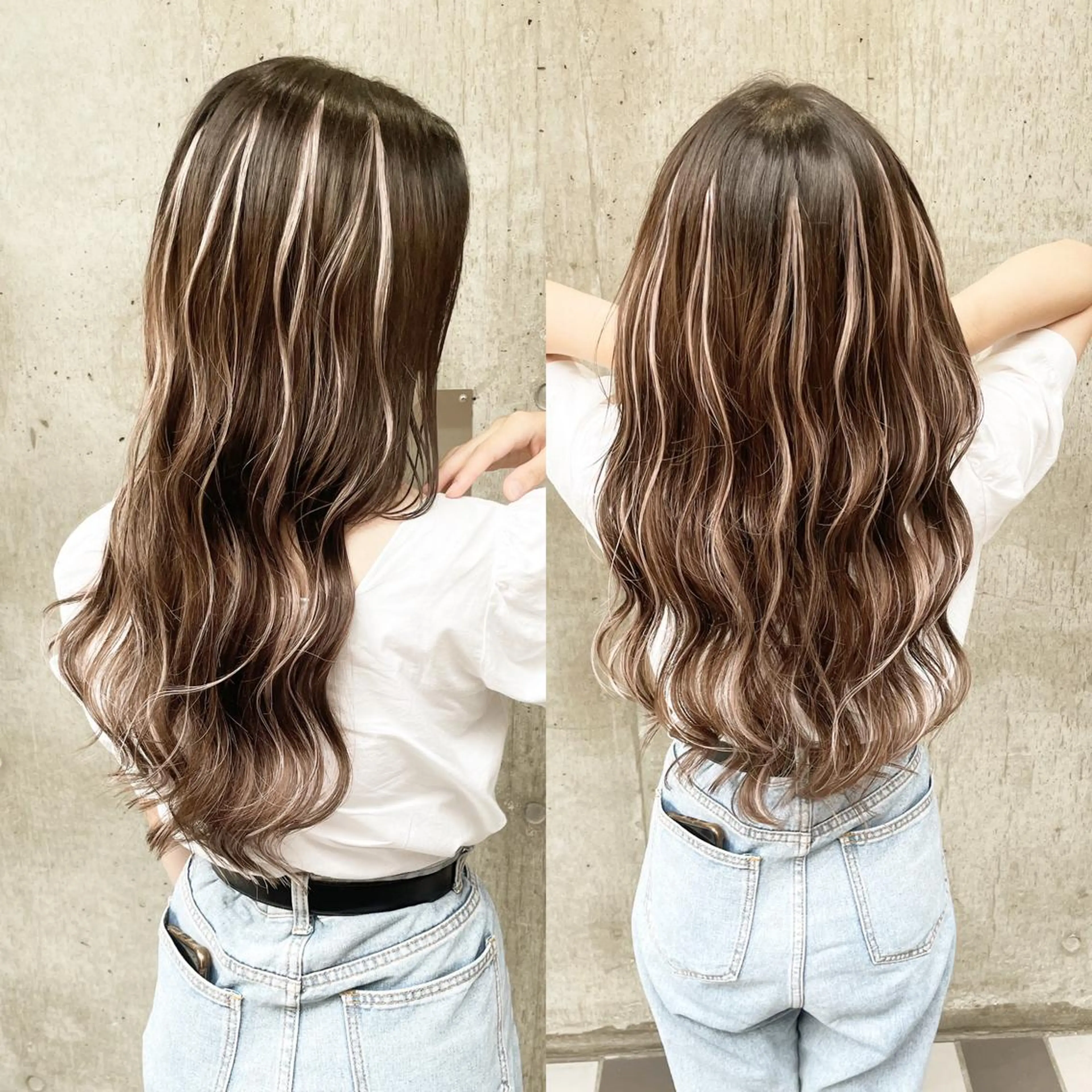 ロング カラー ヘアアレンジ エクステ TATSUYA アートディレクターのヘアスタイル