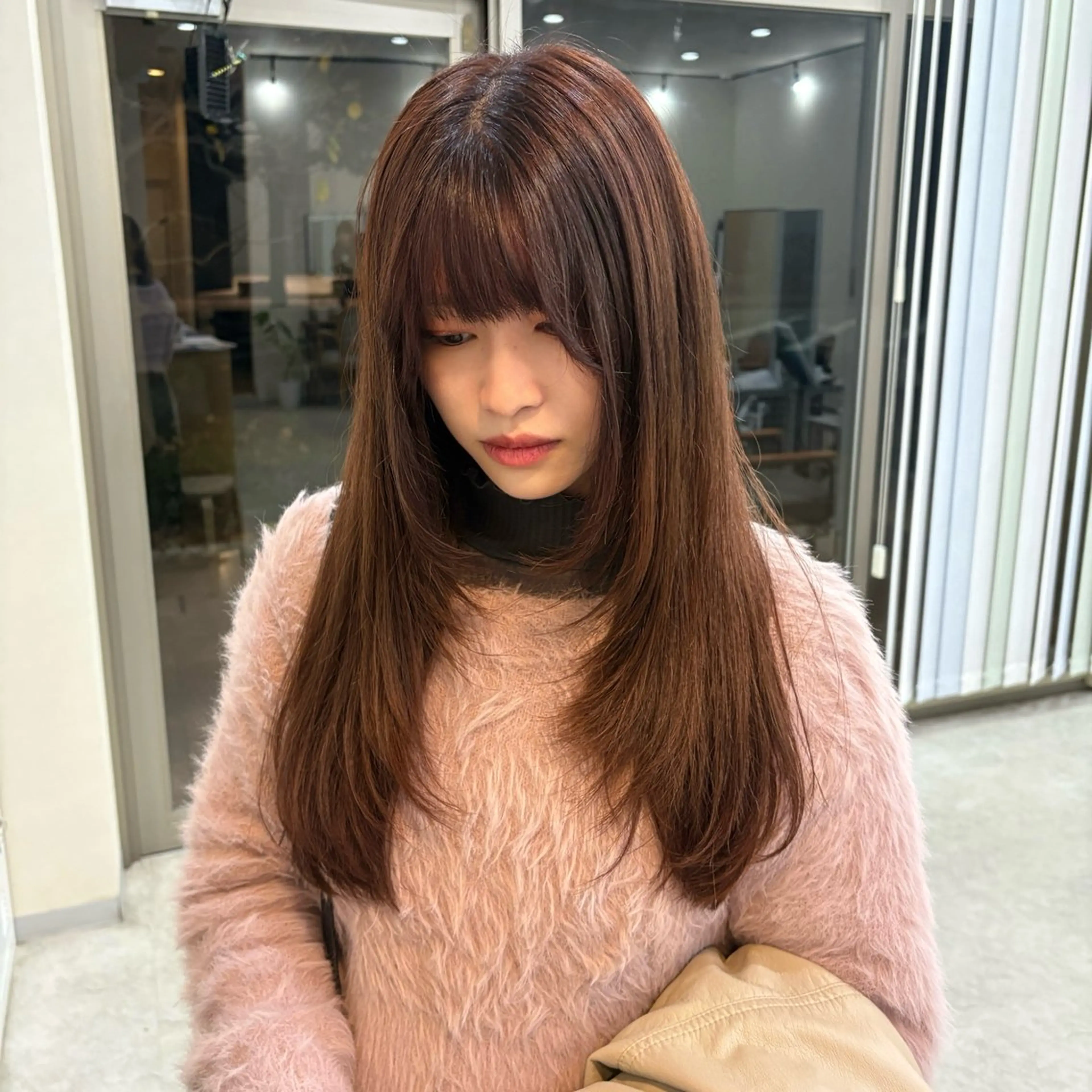 ロング カット ヘアカラー トリートメント MIDORI🎀 透明感/ベージュのヘアスタイル