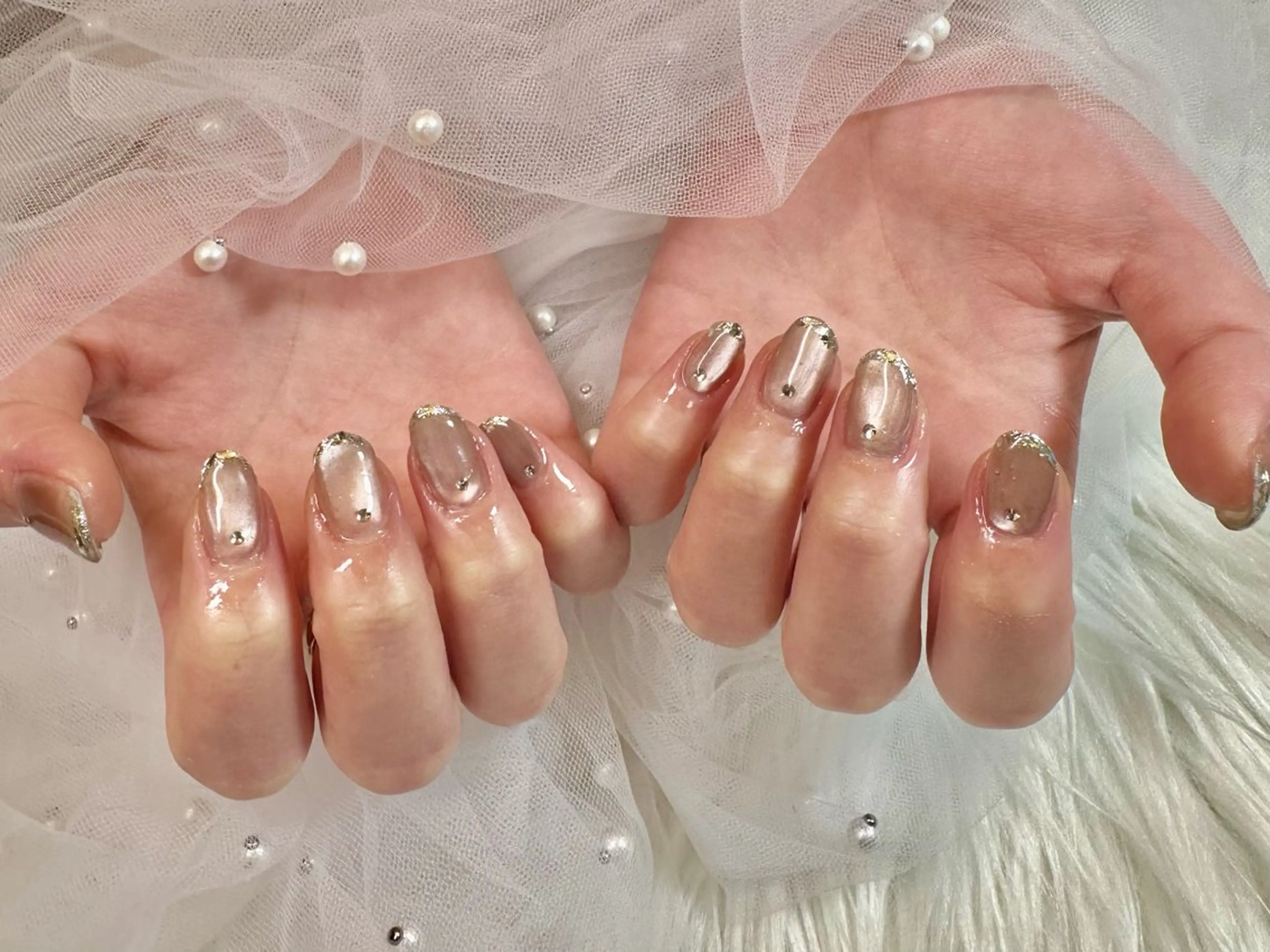ネイル フレンチネイル ガラスフレンチ nails alienCのネイルデザイン