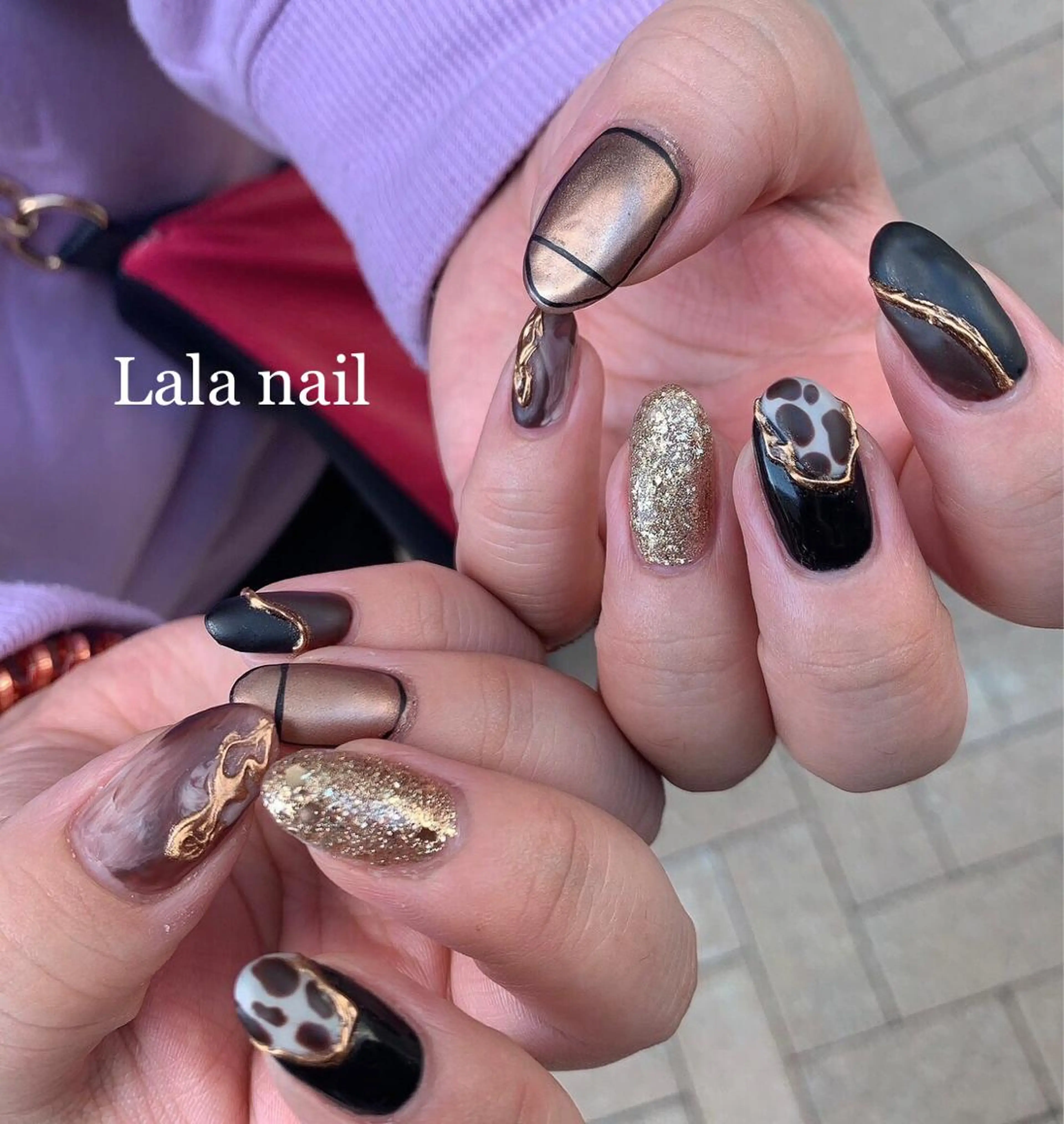 ネイル ロングネイル マットネイル ミラーネイル ニュアンスネイル 冬ネイル Lala nailのネイルデザイン