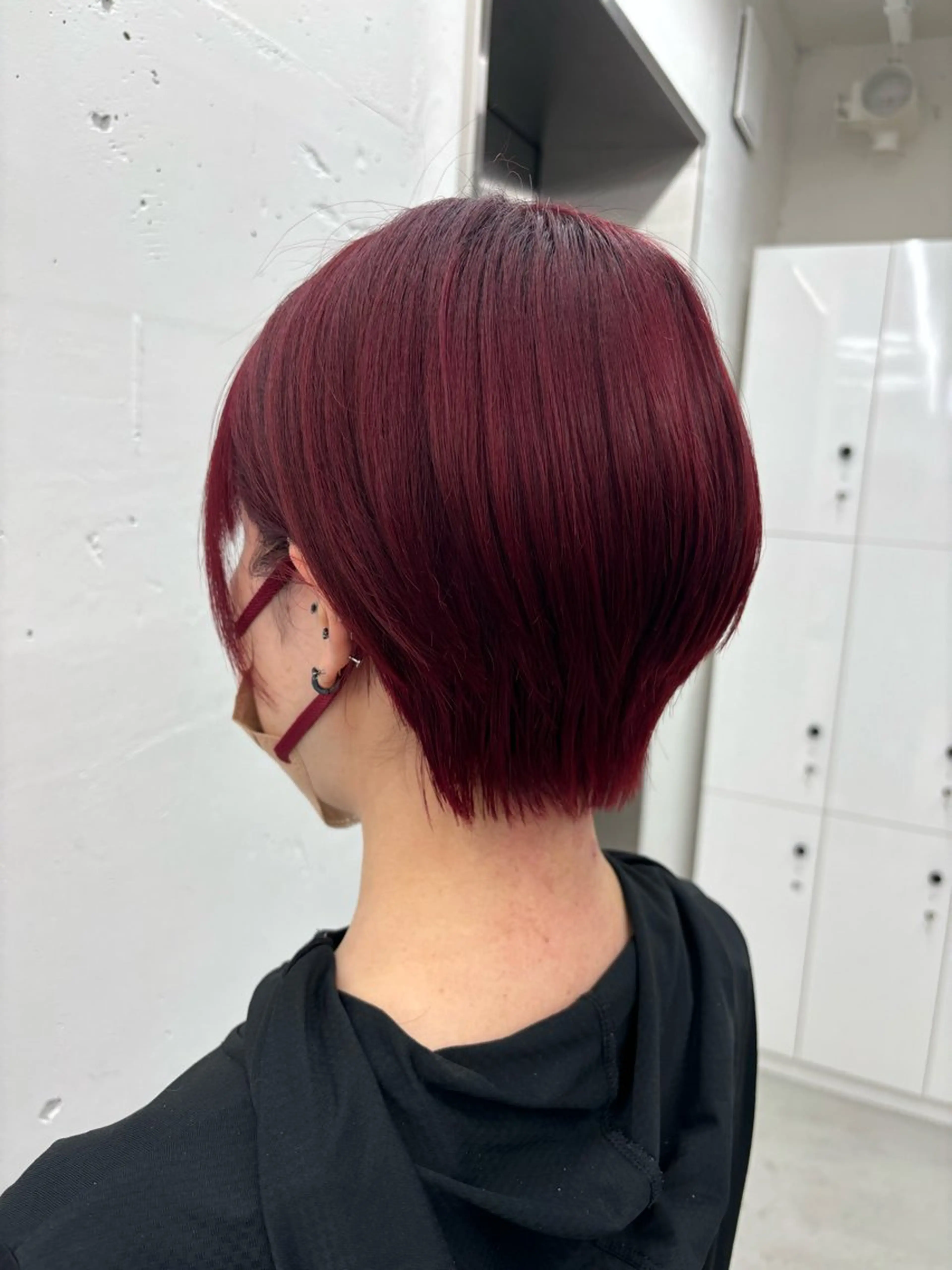 ショート カラー ヘアアレンジ レッドカラー カット ヘアカラー 夕羽夢🍓矢場/ 透明感カラーのヘアスタイル