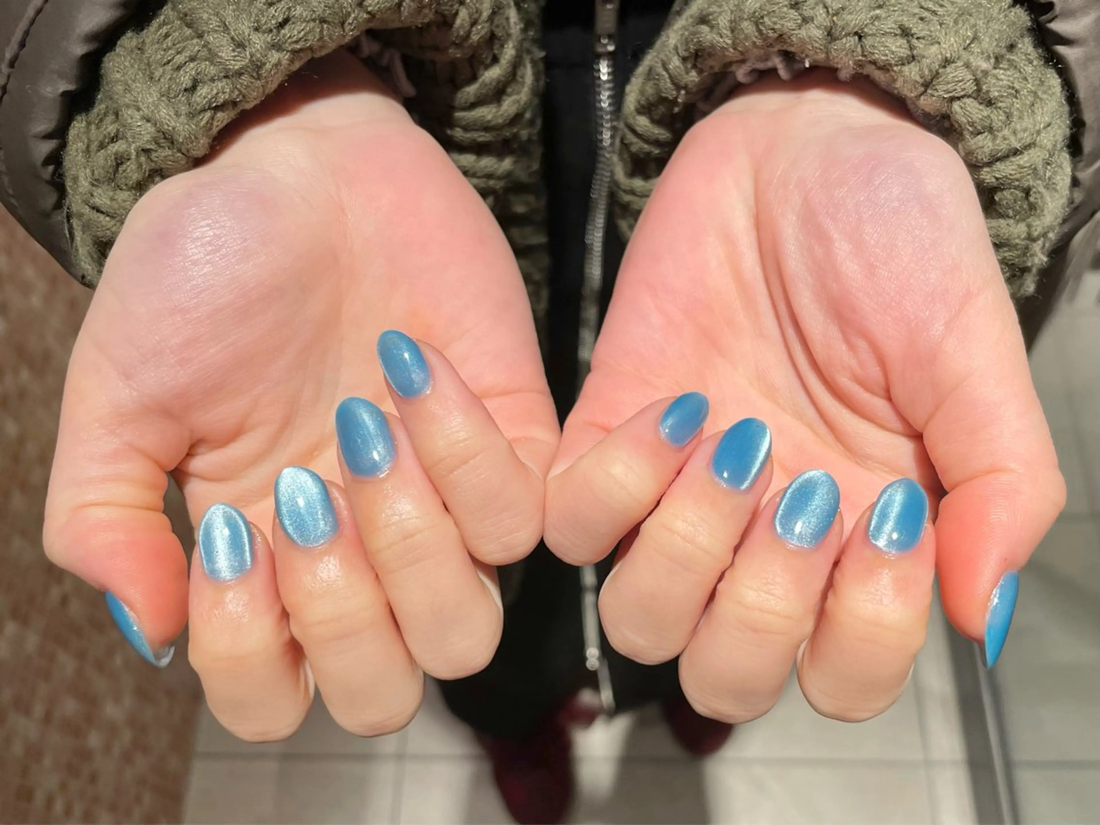 ネイル ブルー マグネットネイル ハンドネイル 堀内 美里のネイルデザイン