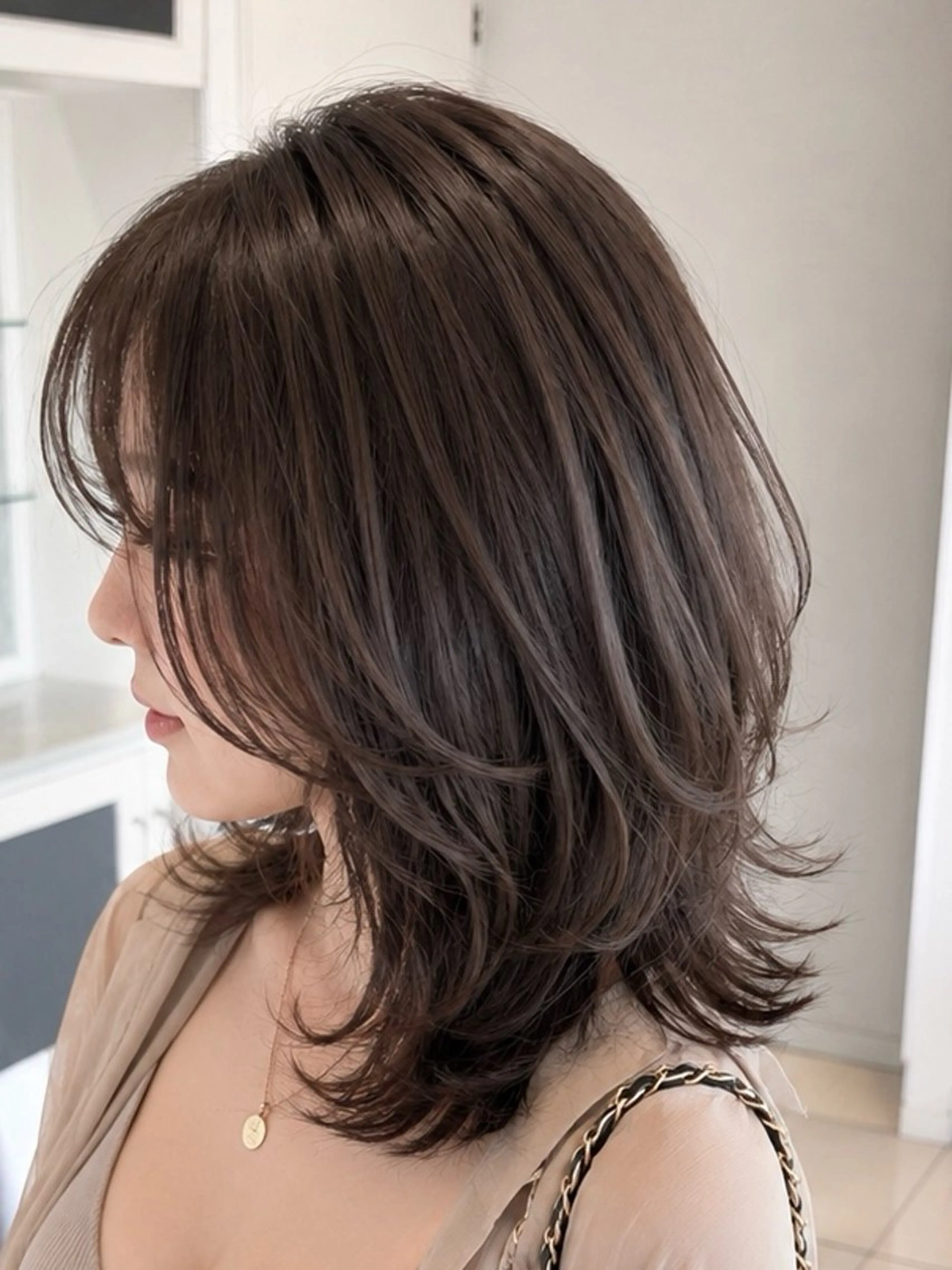 ミディアム カラー カット ヘアカラー 金子 直樹のヘアスタイル