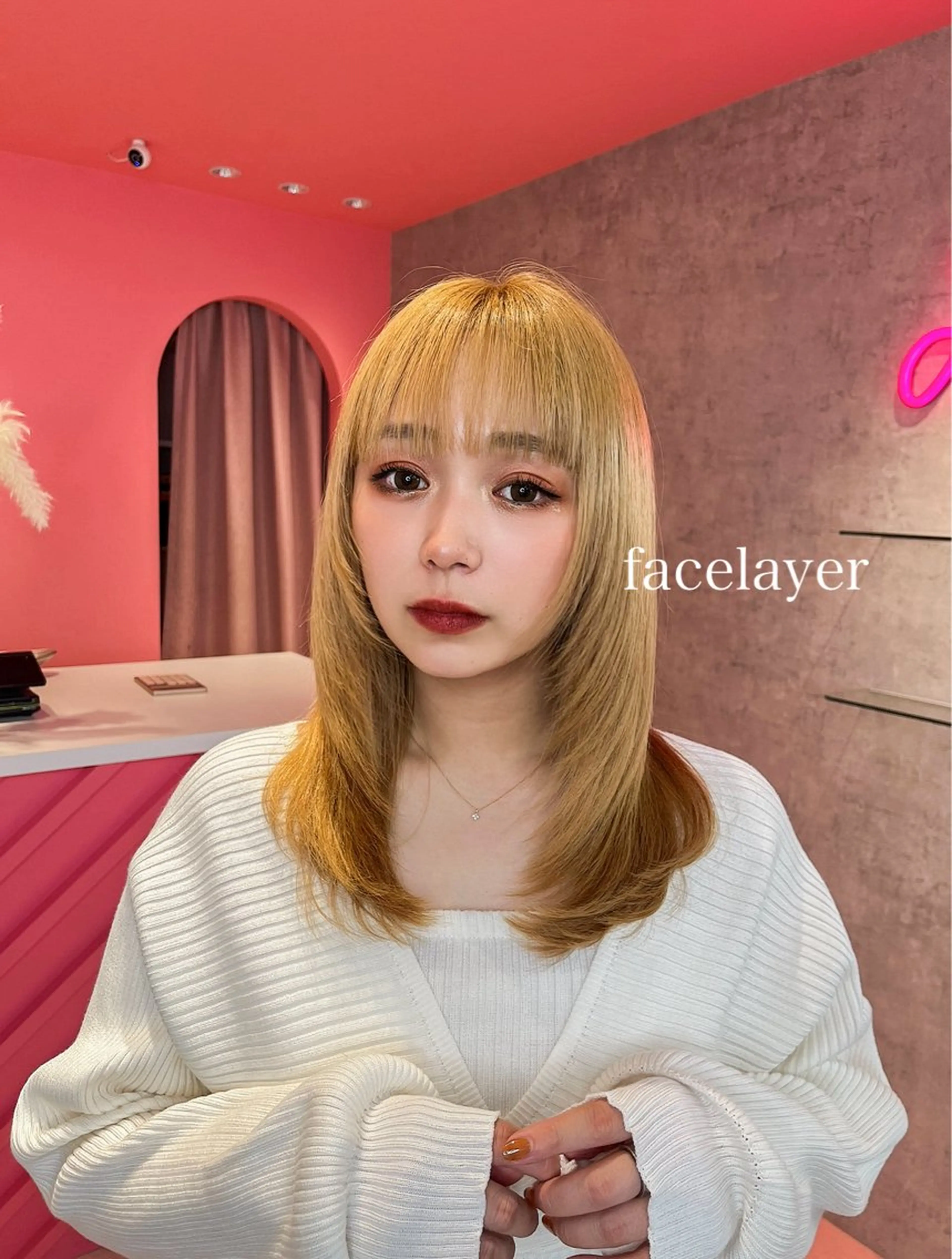 ミディアム カラー 山崎/ボブ縮毛矯正 レイヤー髪質改善のヘアスタイル