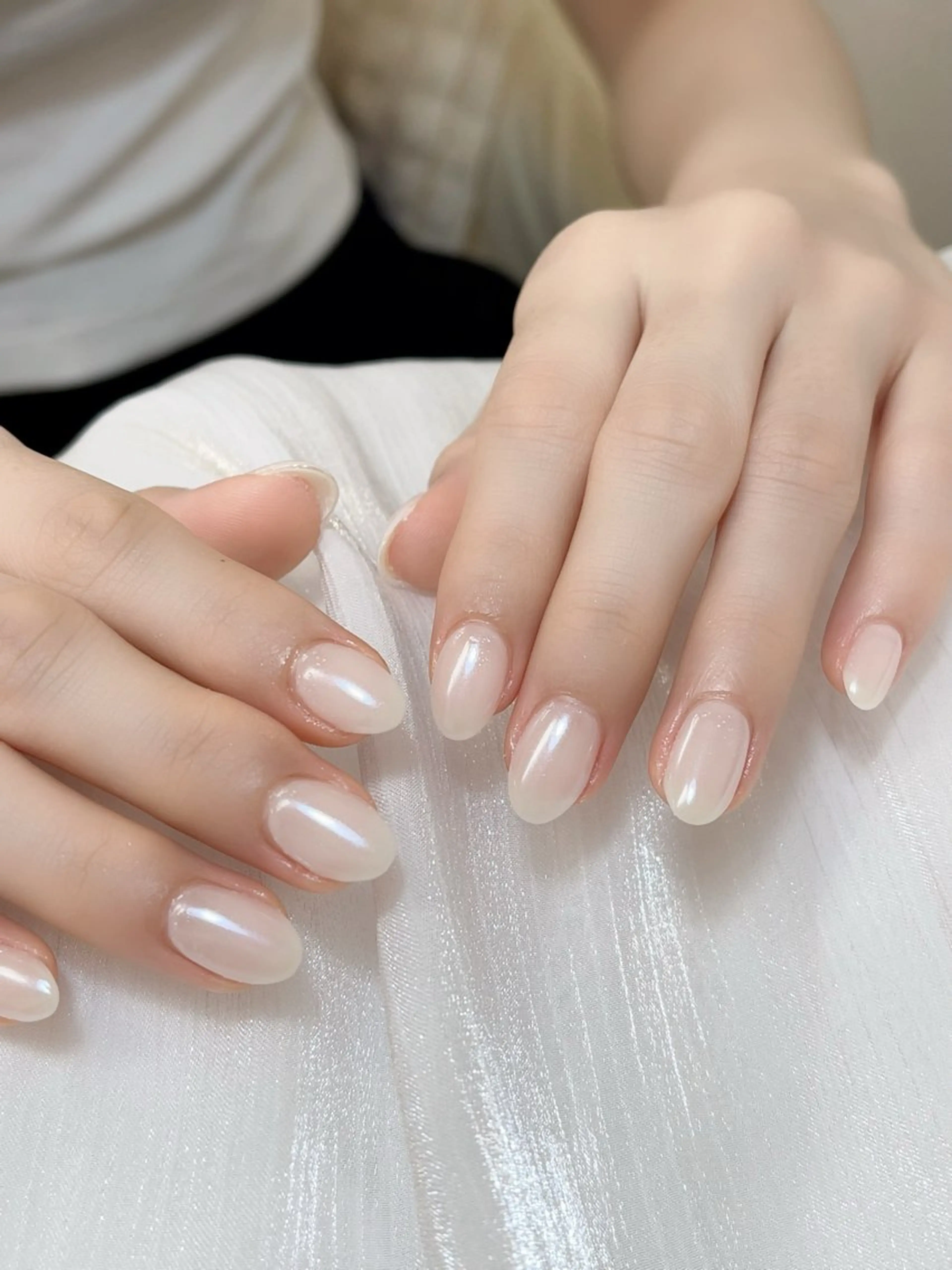 ネイル チークネイル フレンチネイル グラデーション キラキラネイル 韓国ネイル ハンドネイル DUO MI nail salonのネイルデザイン