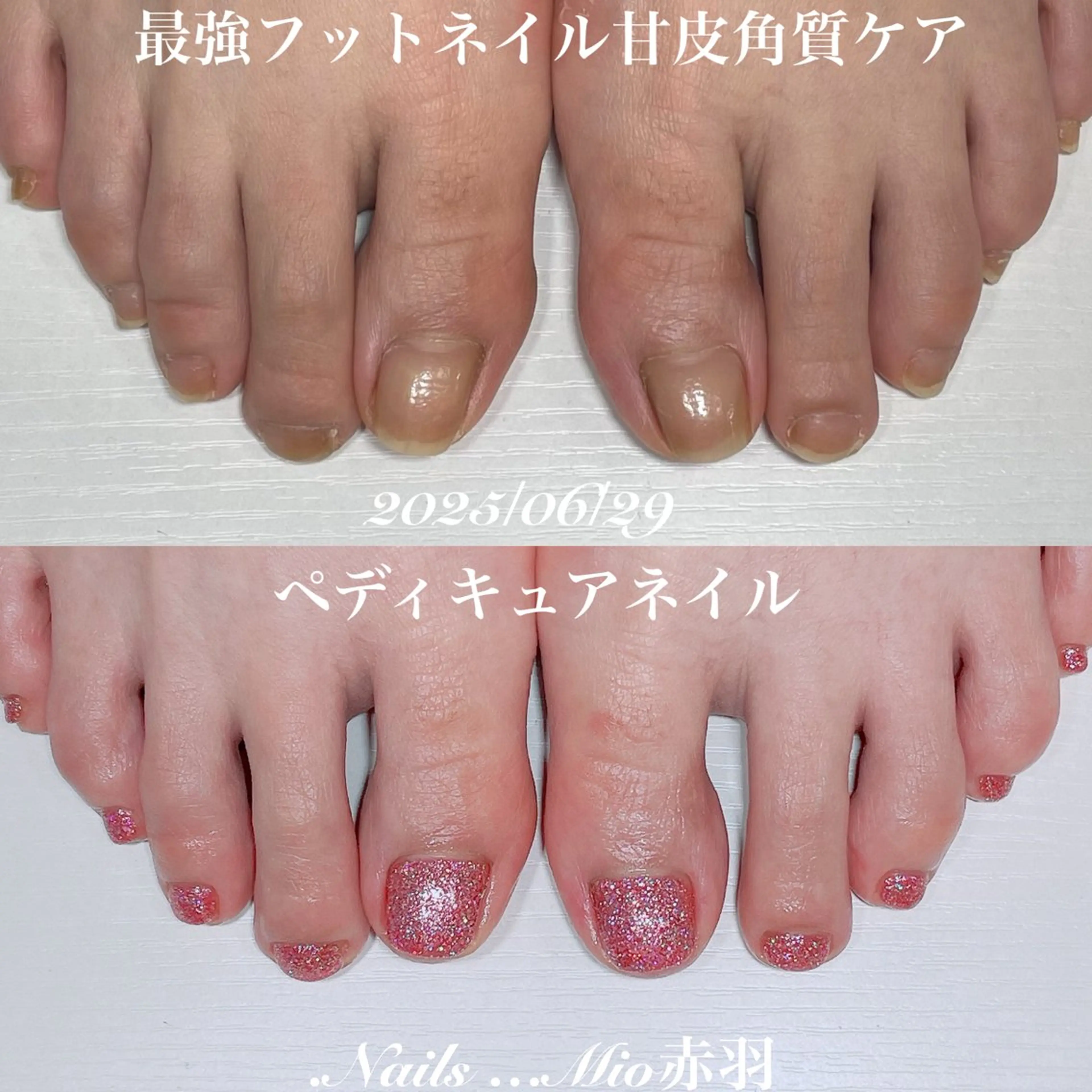 ネイル フットネイル 赤色 .Nails Mio 赤羽西ネイルサロンのネイルデザイン