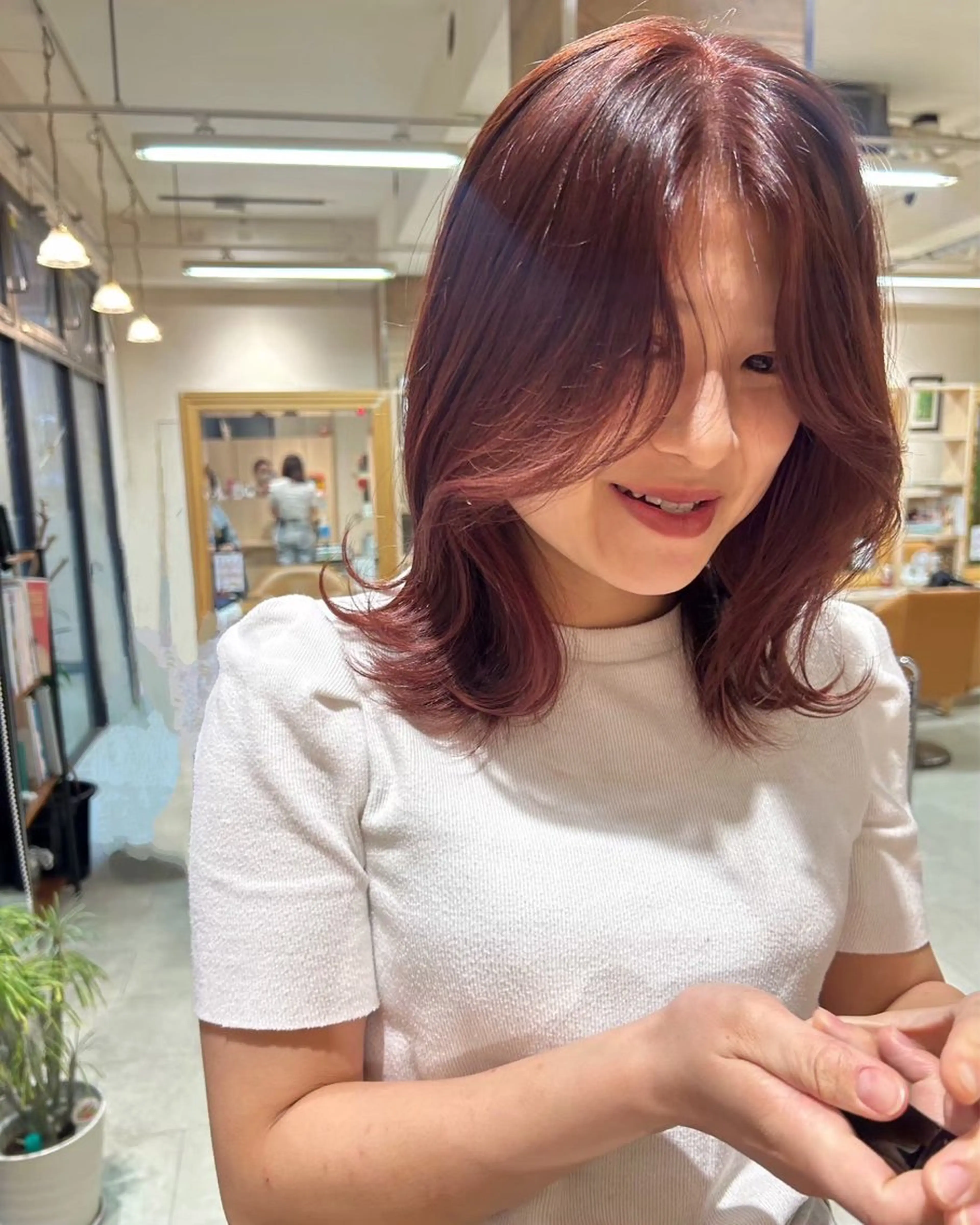 ミディアム カラー 🍒中川葵久美🍒 レイヤー/メンズのヘアスタイル