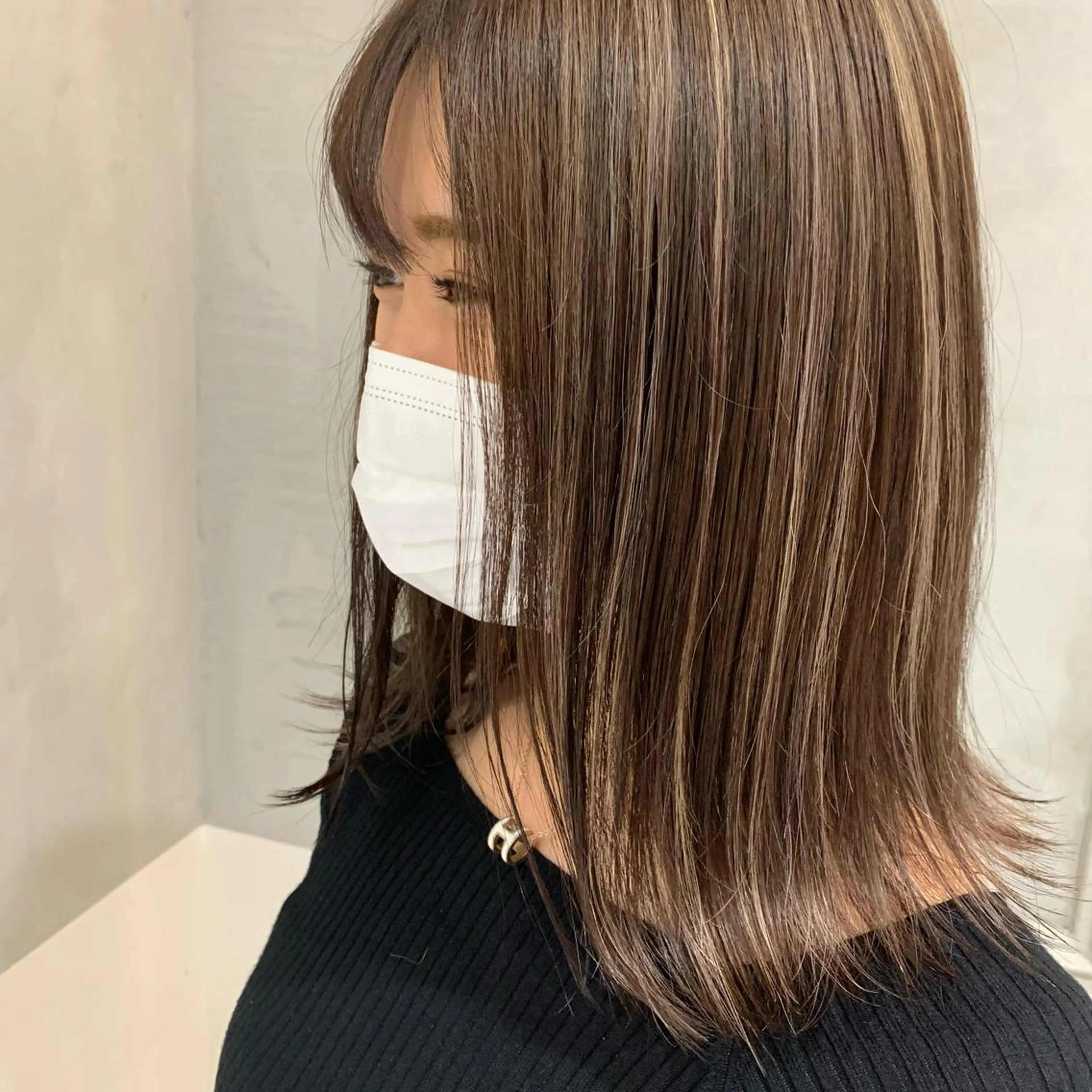 ミディアム ヘアカラー トリートメント ヘッドスパ ヘアセット オリーブ カラー✨有坂映哉のヘアスタイル