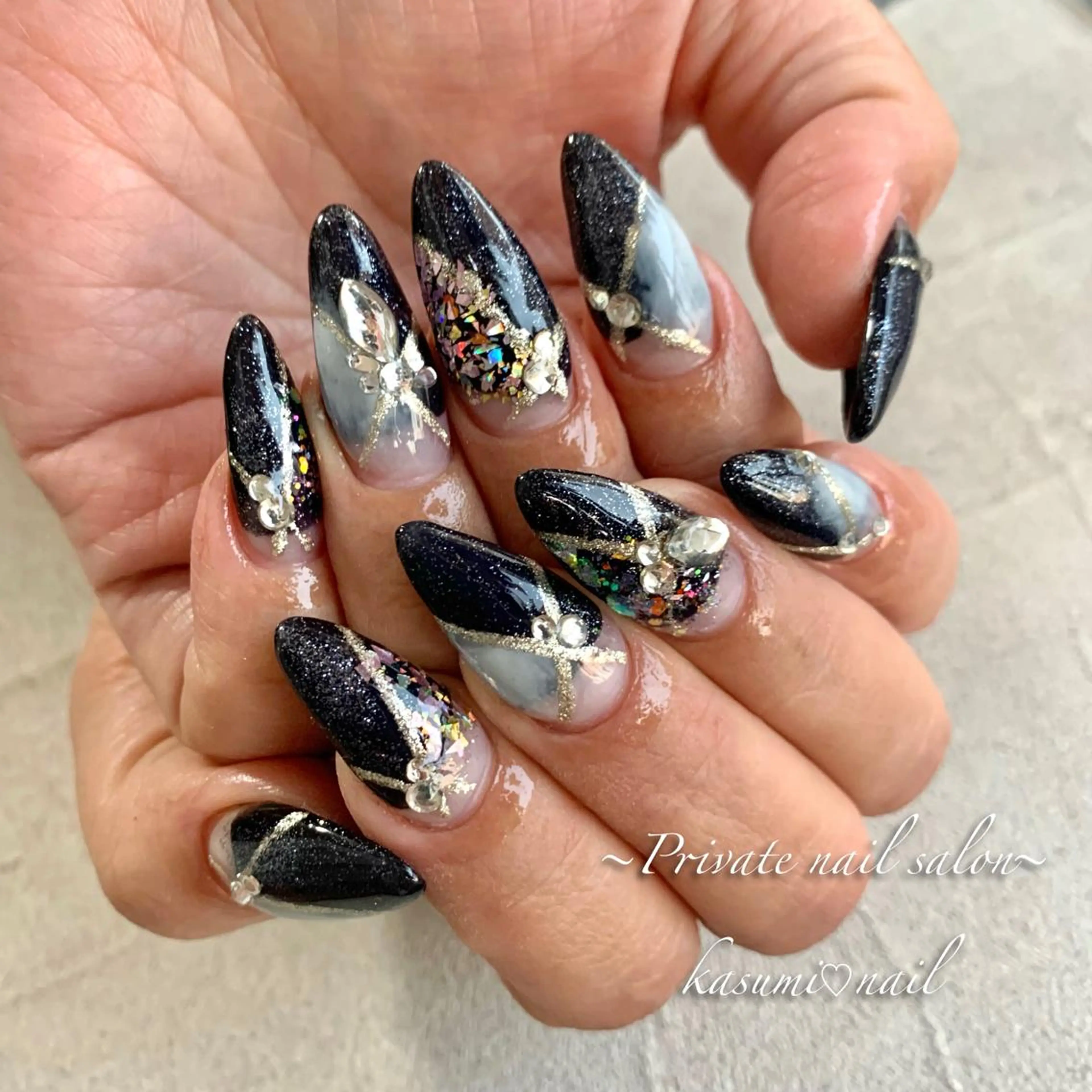 ネイル アートネイル ラメ(グリッター) マグネットネイル ミラーネイル ニュアンスネイル KASUMI♡ Nailのネイルデザイン