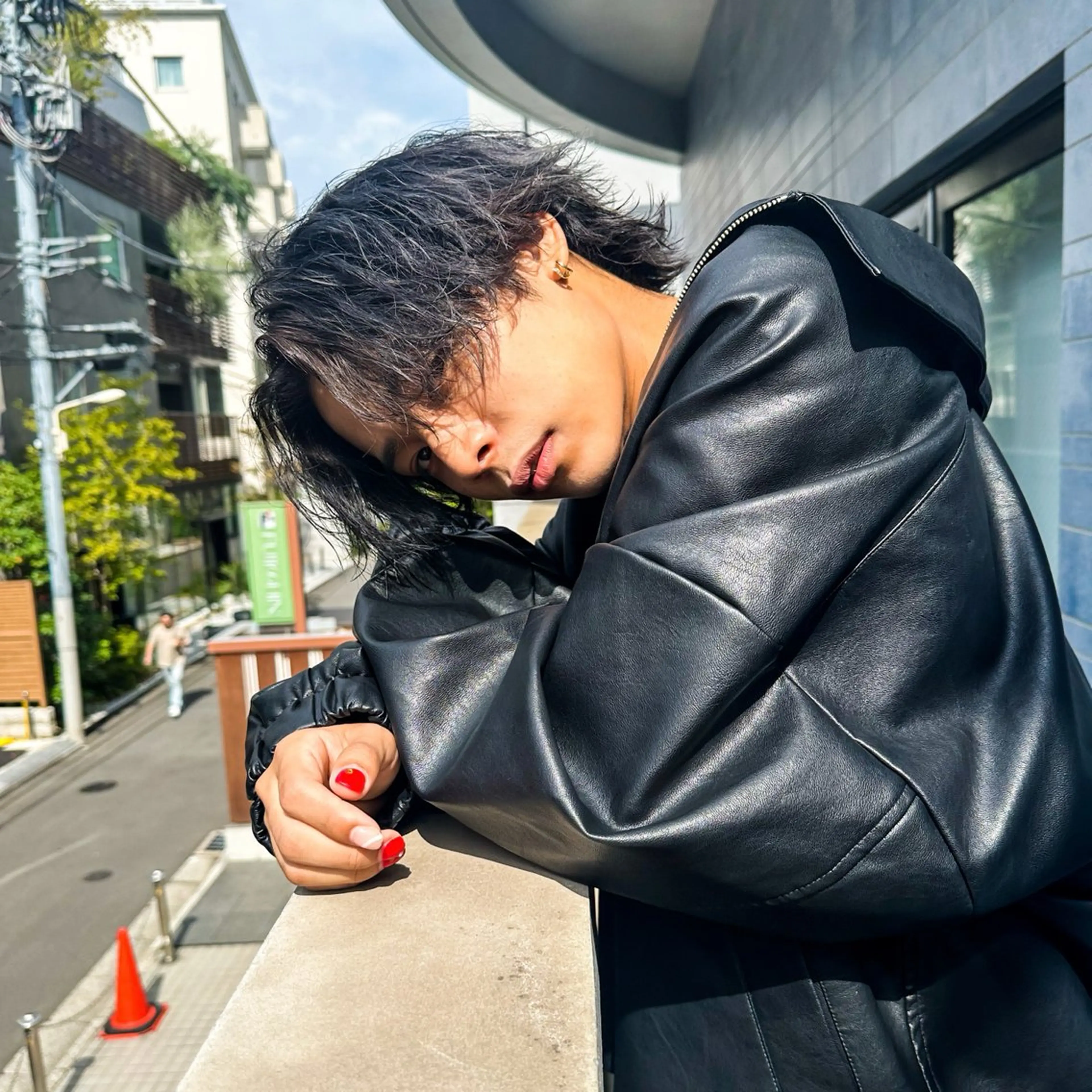 ミディアム カラー パーマ メンズ カット パーマ トリートメント ハイトーン/メンズマ ッシュ/KYOHEIのヘアスタイル