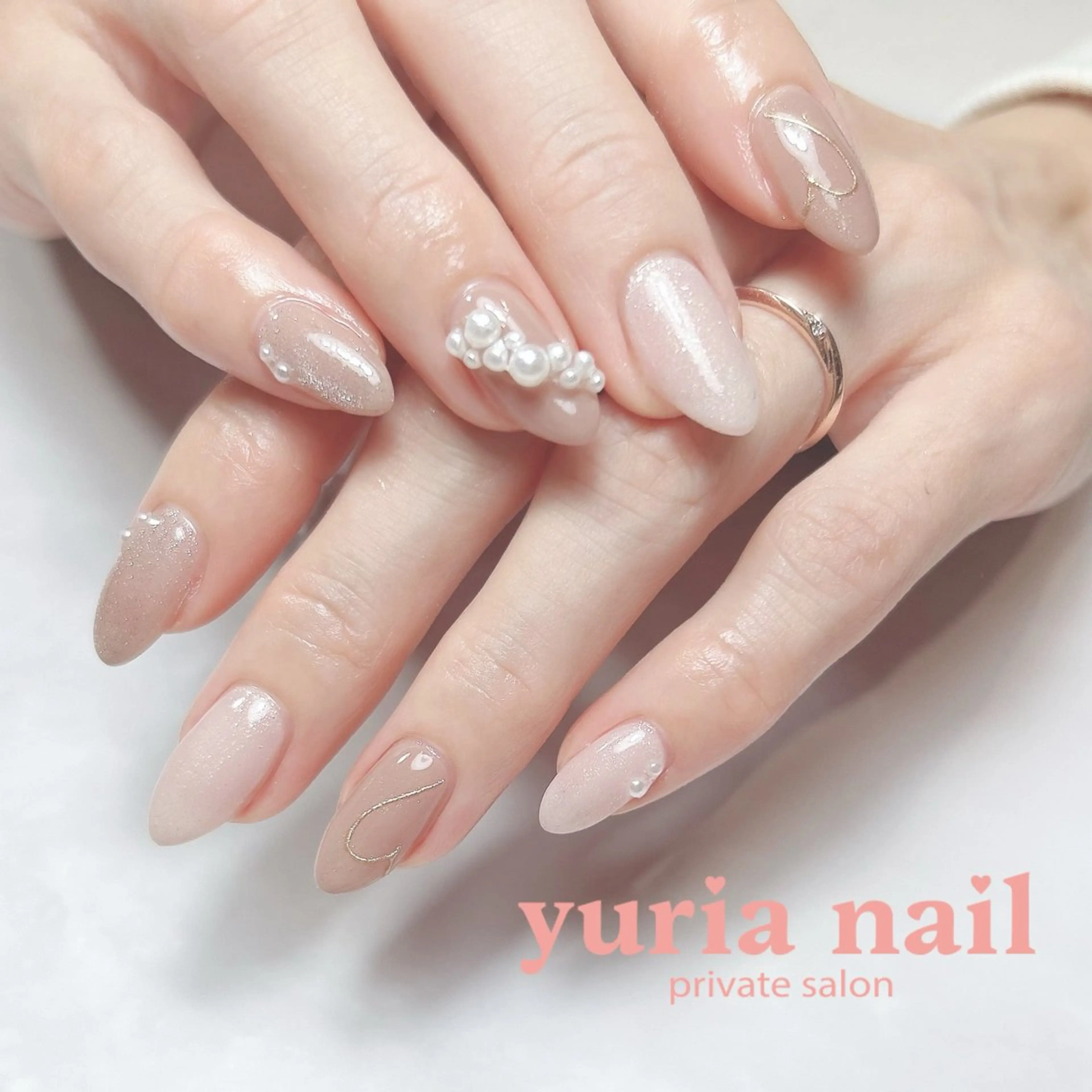 ネイル ジェルネイル ハート バレンタイン ハンドネイル 小林 ゆりあのネイルデザイン