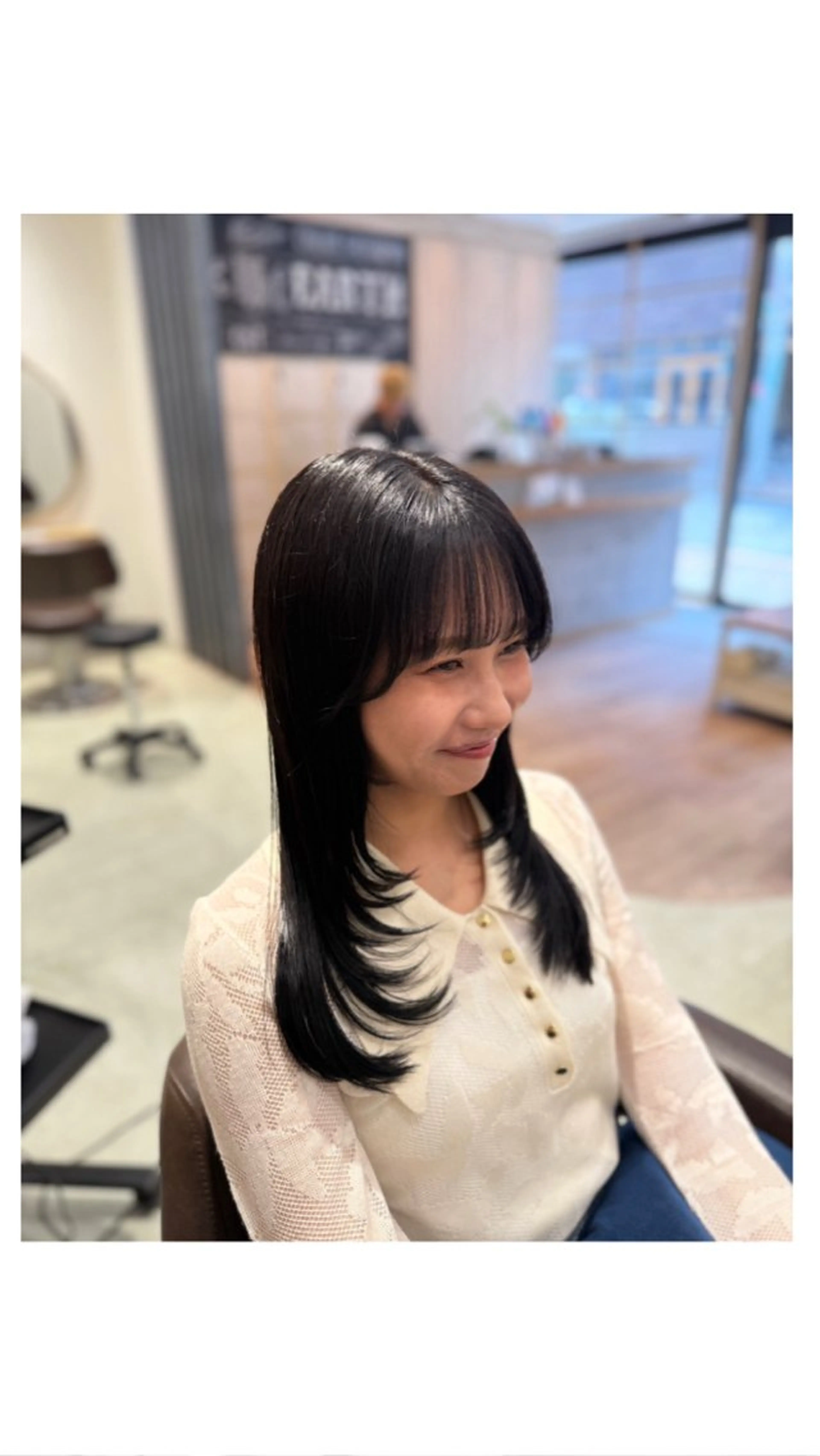 ロング 顔周りカット レイヤーカット 似合わせカラー☘️ akariのヘアスタイル