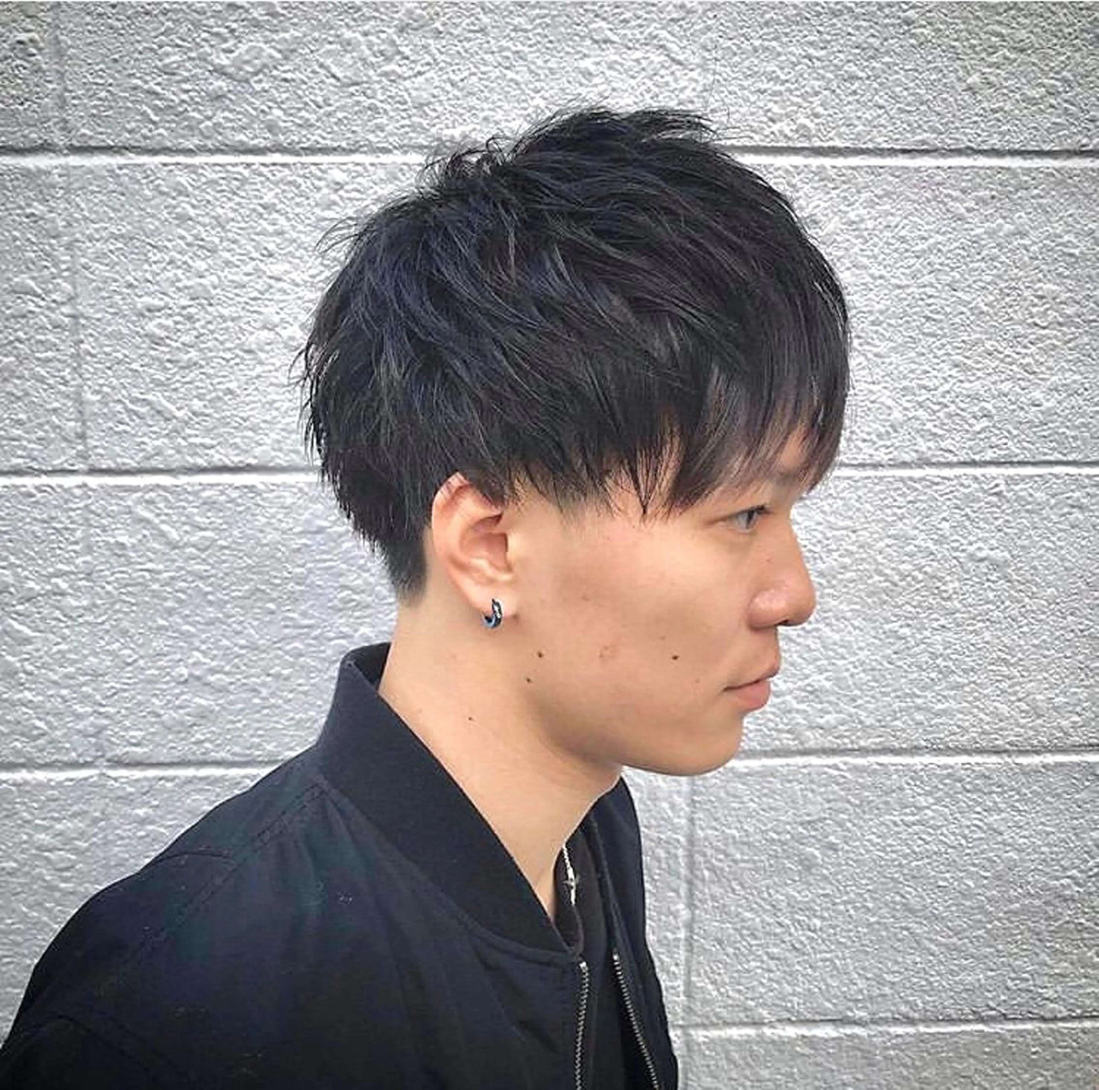 ショート カラー パーマ メンズ ニュアンスパーマ／ レイヤー／茶屋町のヘアスタイル