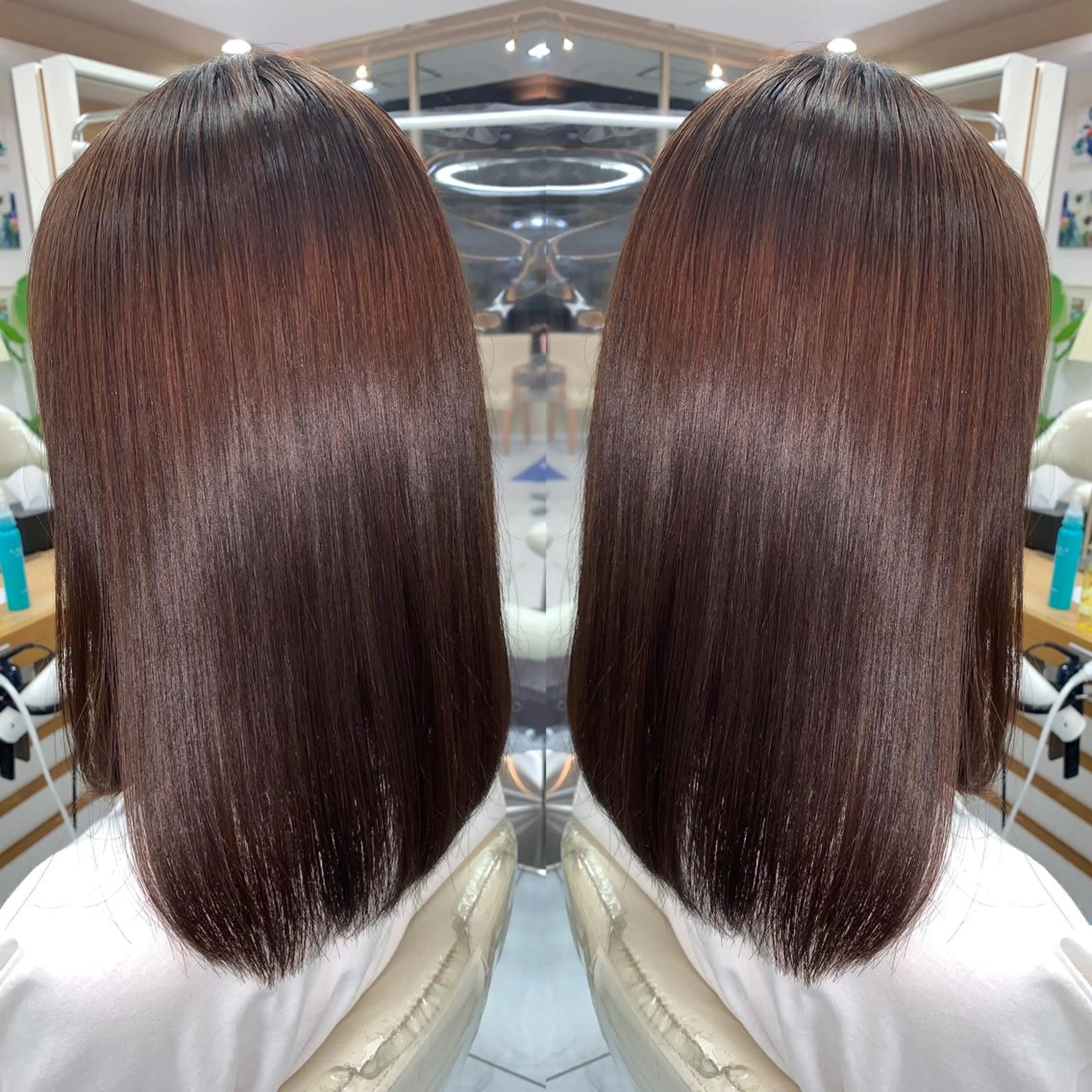 セミロング パーマ 髪質改善 縮毛矯正 髪質改善/縮毛矯正 /ブリーチ矯正/岡部のヘアスタイル