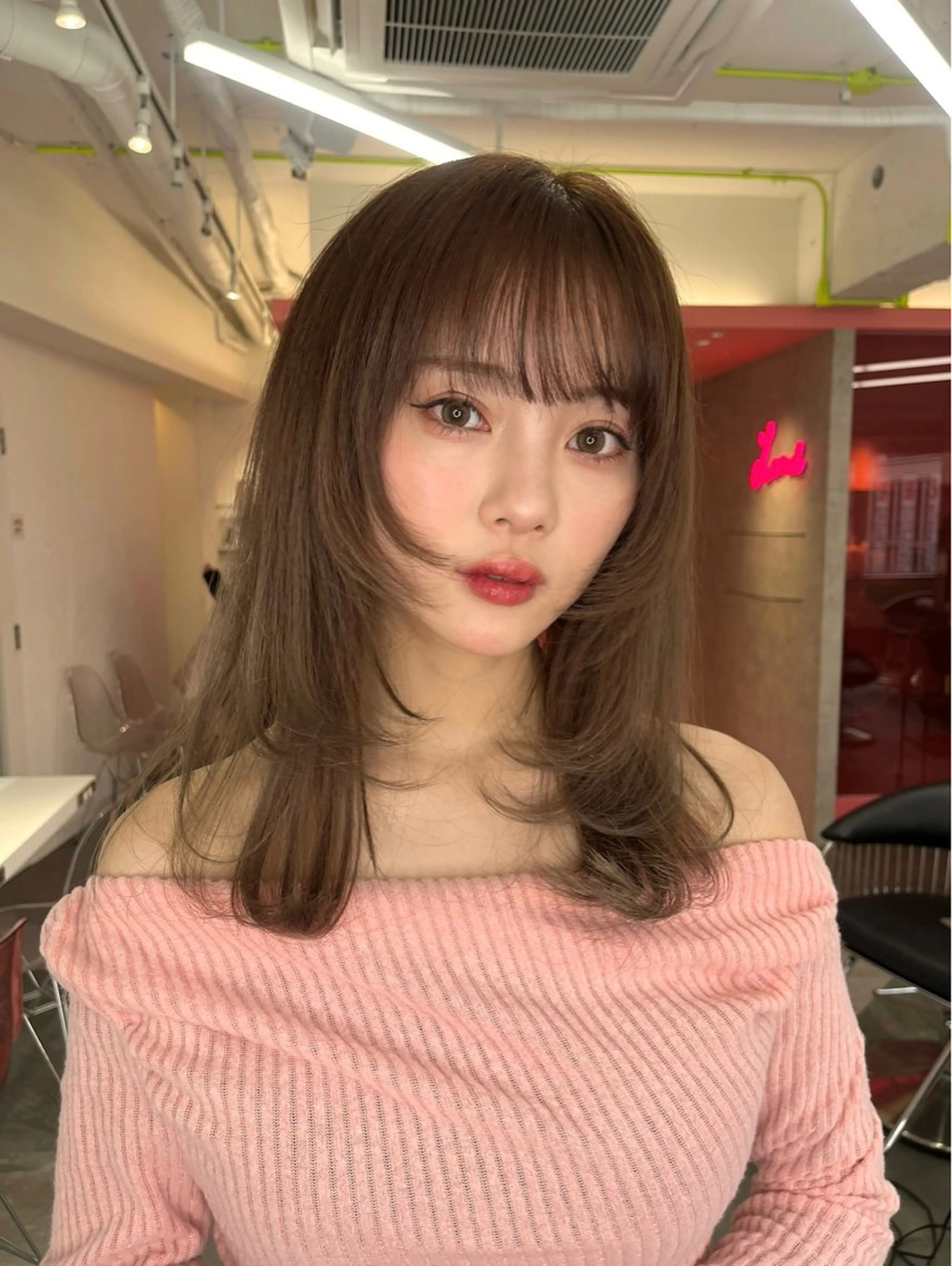 ミディアム 山崎/ボブ縮毛矯正 レイヤー髪質改善のヘアスタイル