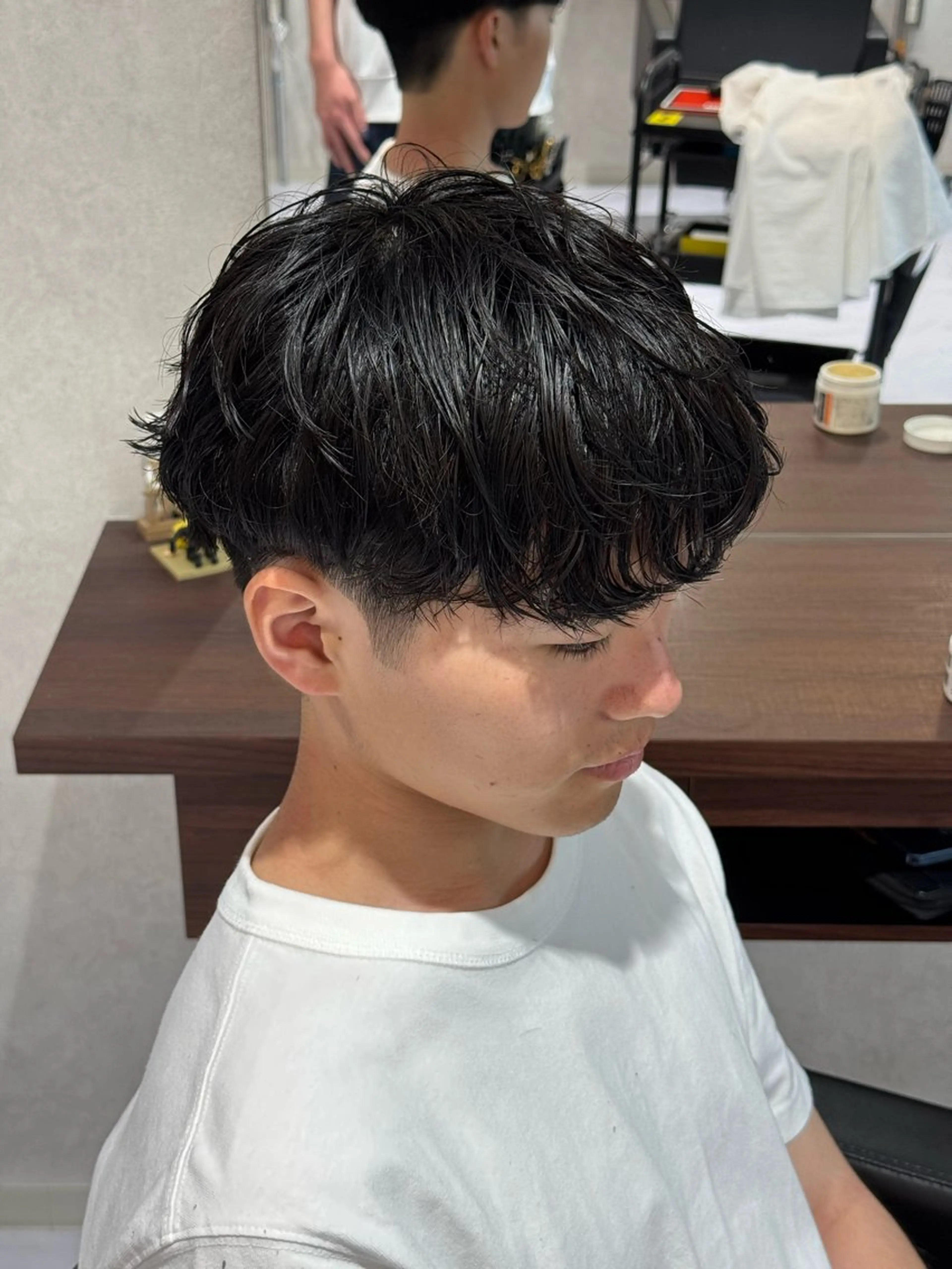 ショート パーマ メンズ マッシュ メンズパーマ 東 拓己のヘアスタイル