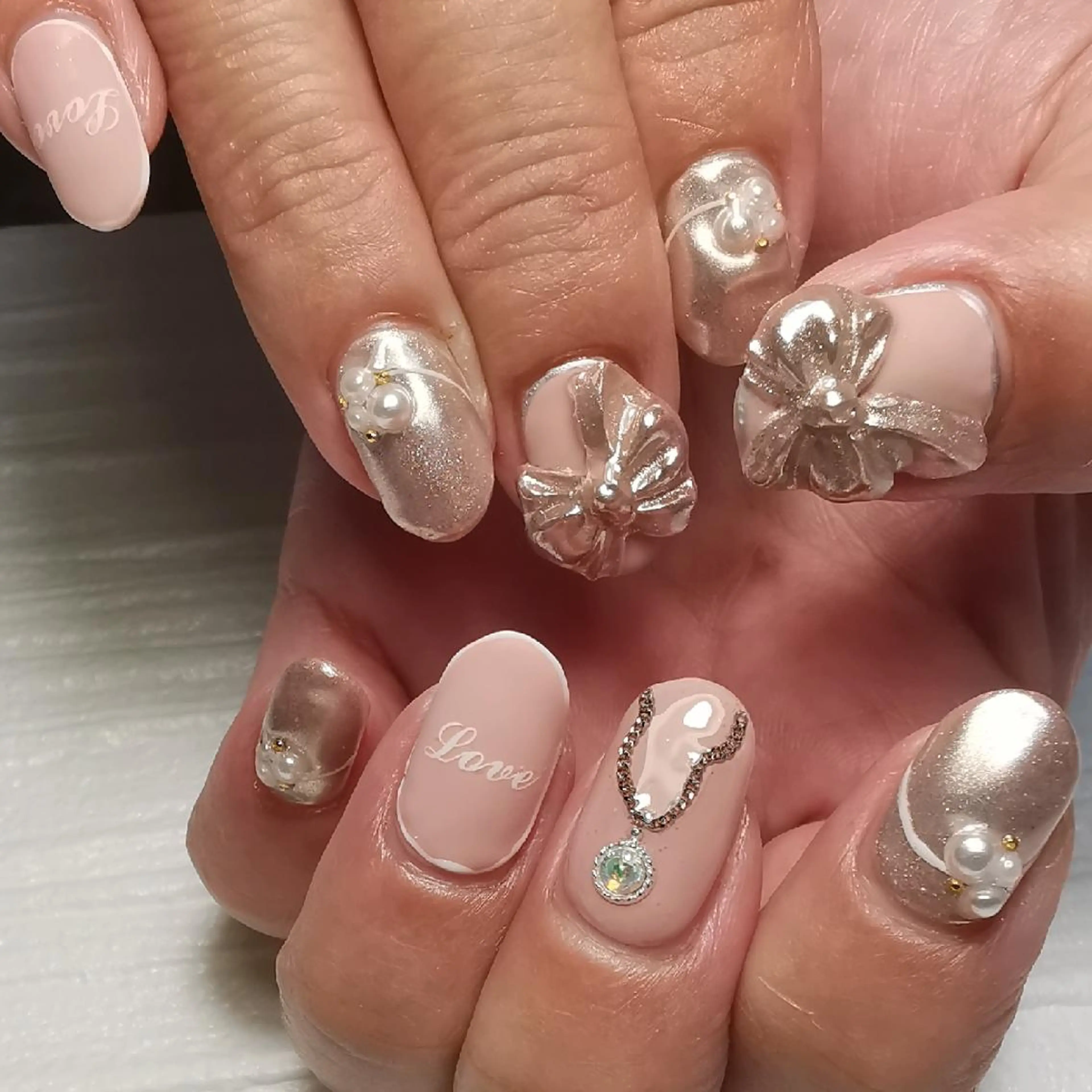 ネイル リボン ハンドネイル reve あやののネイルデザイン