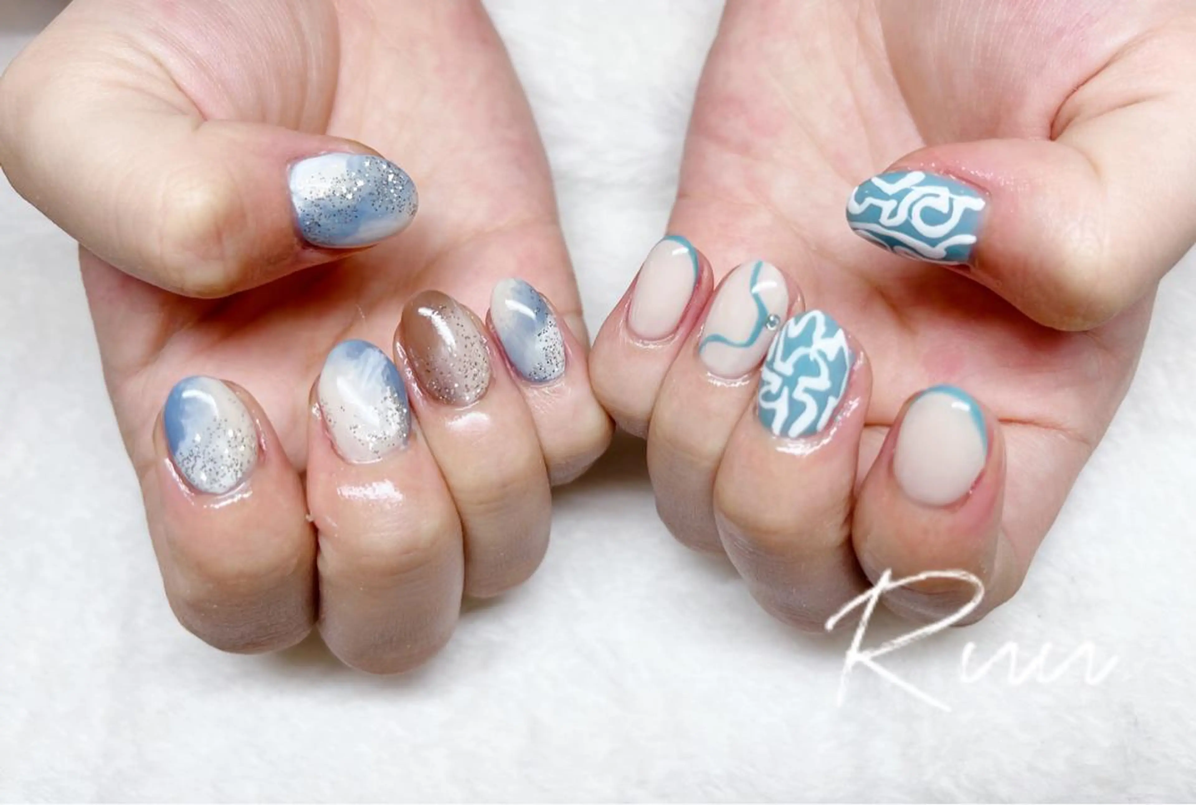 ネイル アートネイル フットネイル フレンチネイル キラキラネイル 韓国ネイル Nail salon Ruuのネイルデザイン