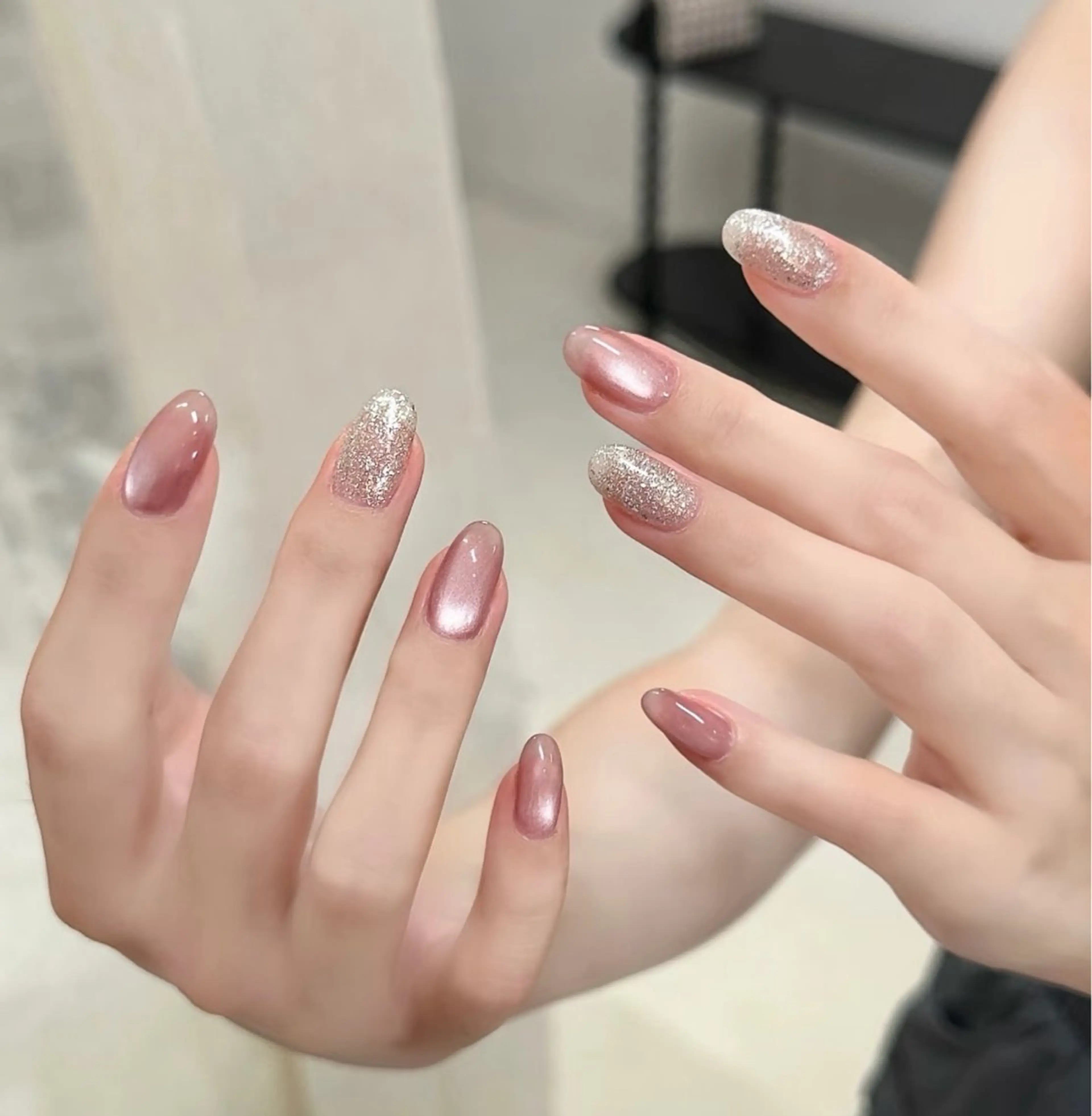 ネイル オフィスネイル シンプルネイル ハンドネイル DoReMiサロン チョウのネイルデザイン