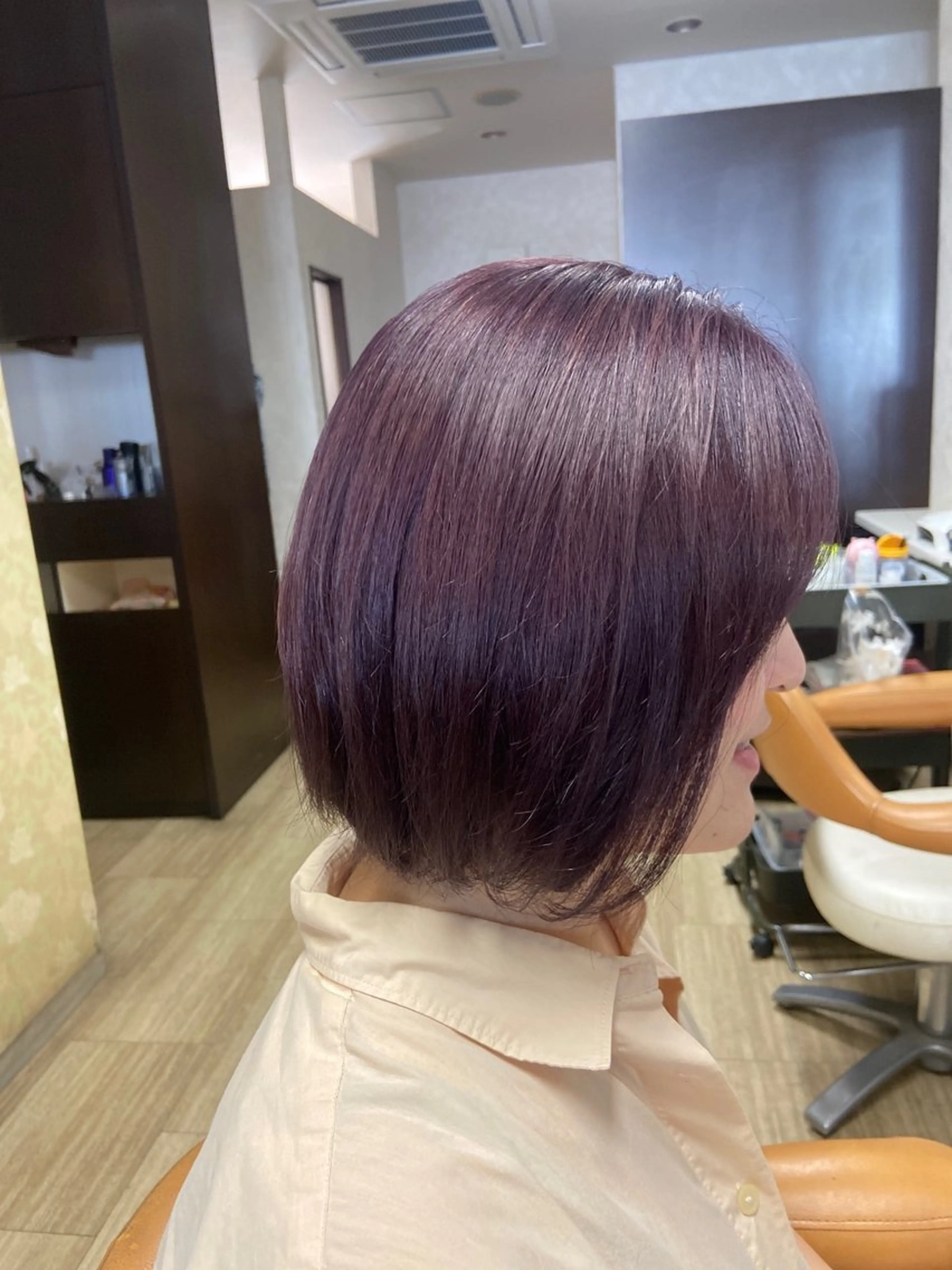 ミディアム カラー カット ヘアカラー 千上 結希奈のヘアスタイル