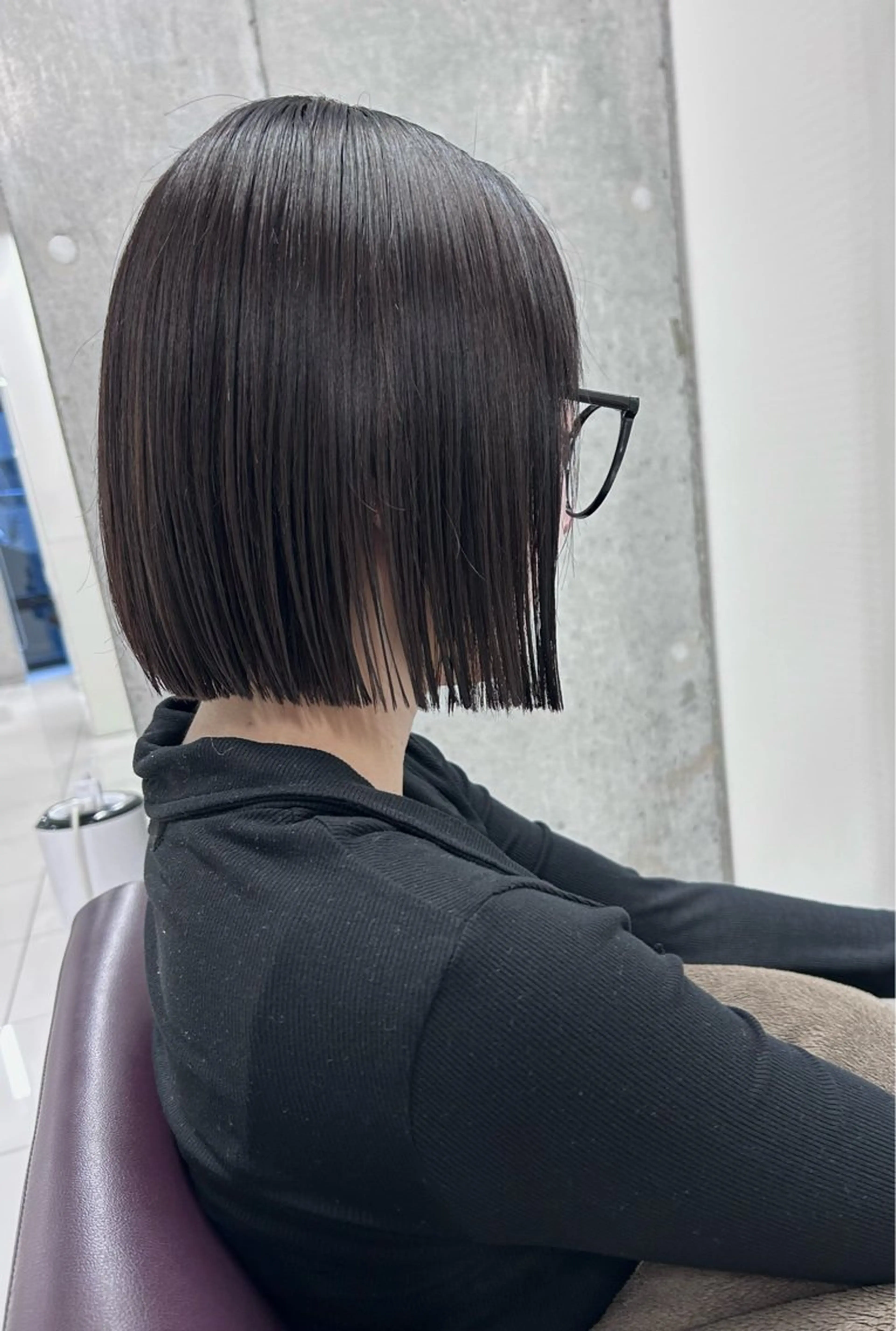 ショート 切りっぱなしボブ ボブ トリートメント shizuna/平尾 /カラー/髪質改善のヘアスタイル