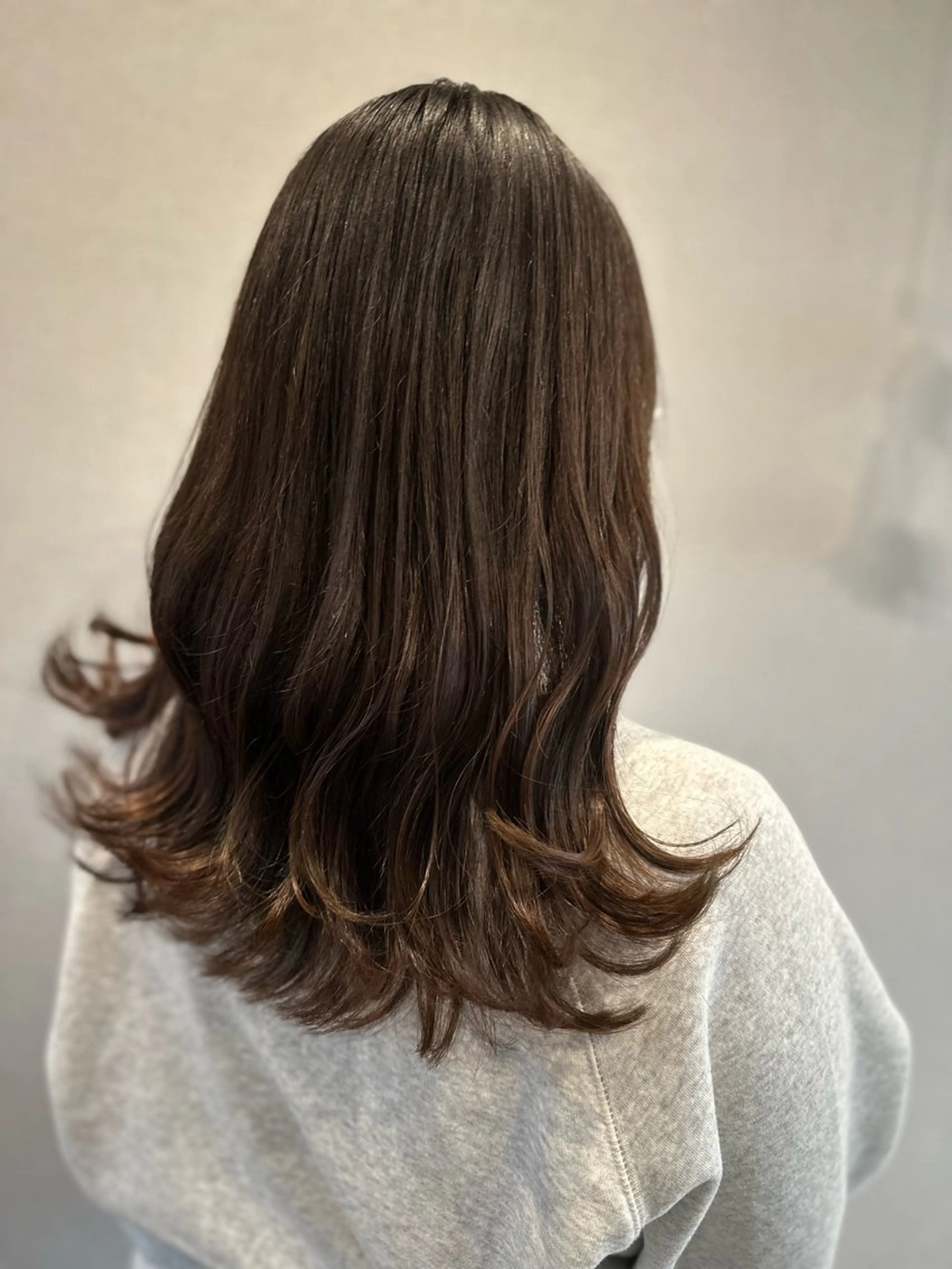 セミロング カラー カット ヘアカラー トリートメント K Harukaのヘアスタイル