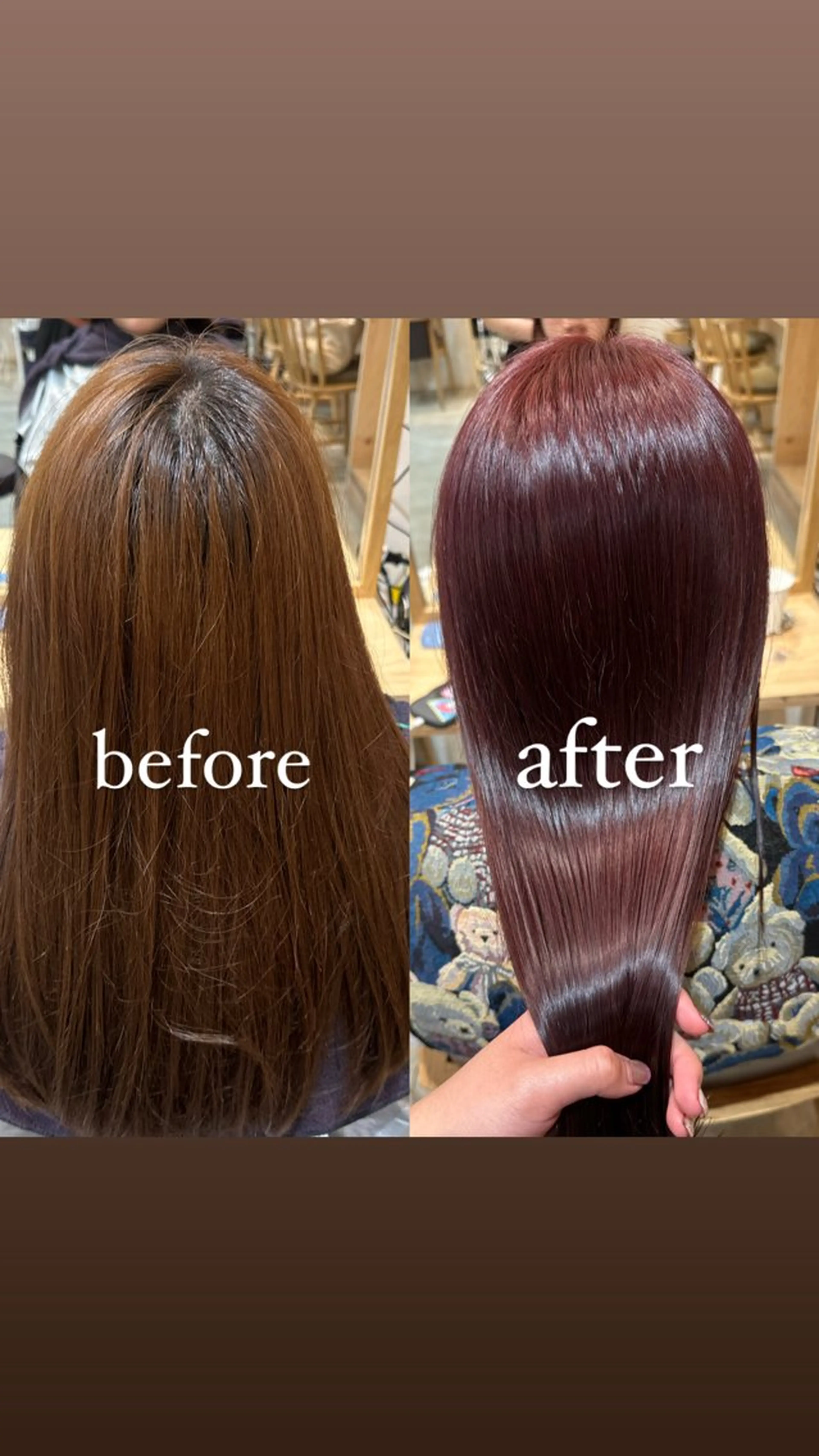 ミディアム カラー ダブルカラー ピンクカラー レッドカラー ボブ/レイヤー/ニュ アンスパーマ/小夏のヘアスタイル