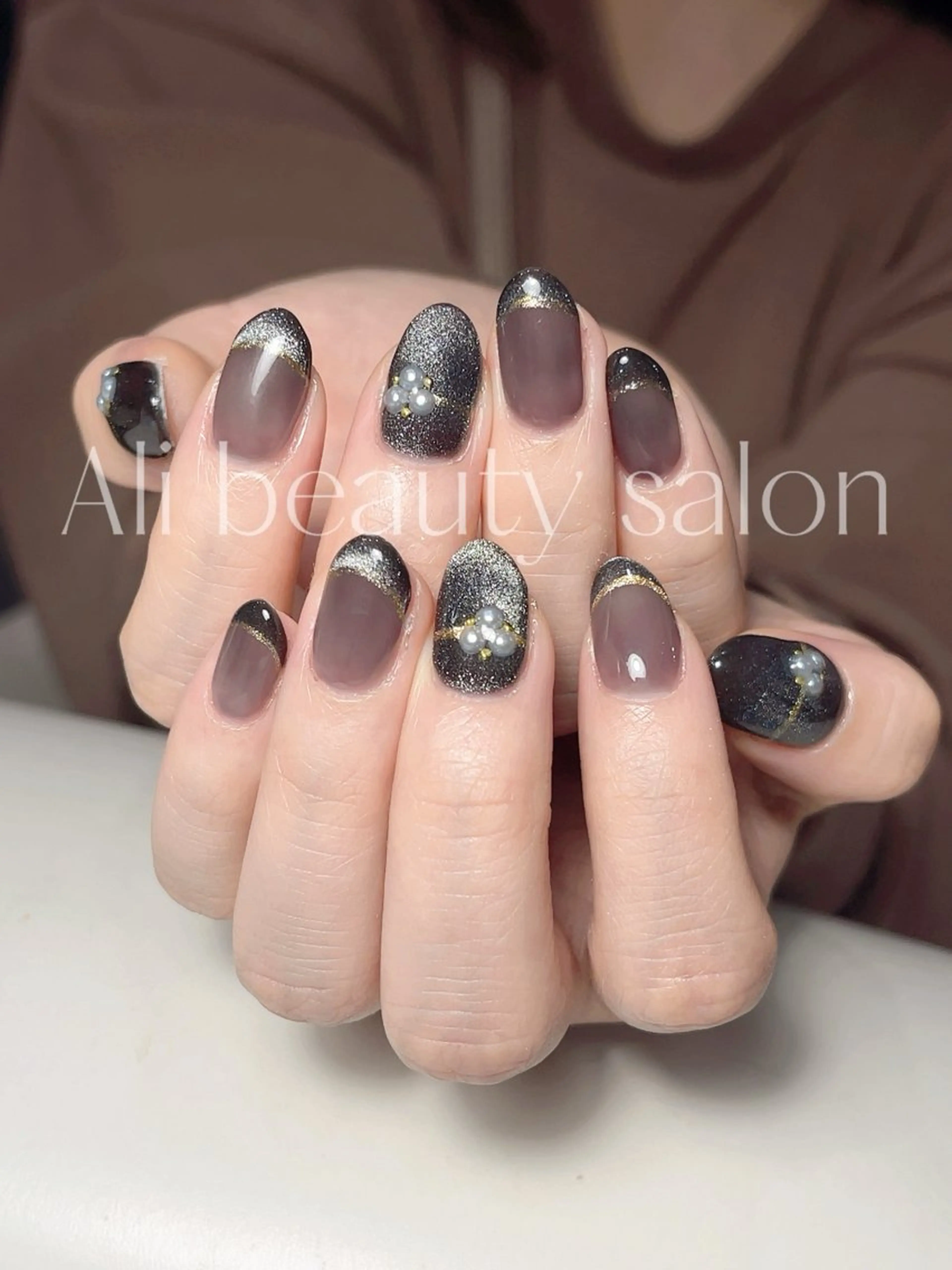 ネイル フレンチネイル マグネットネイル マグネットフレンチ ハンドネイル Ali 新小岩 ネイル専門のネイルデザイン