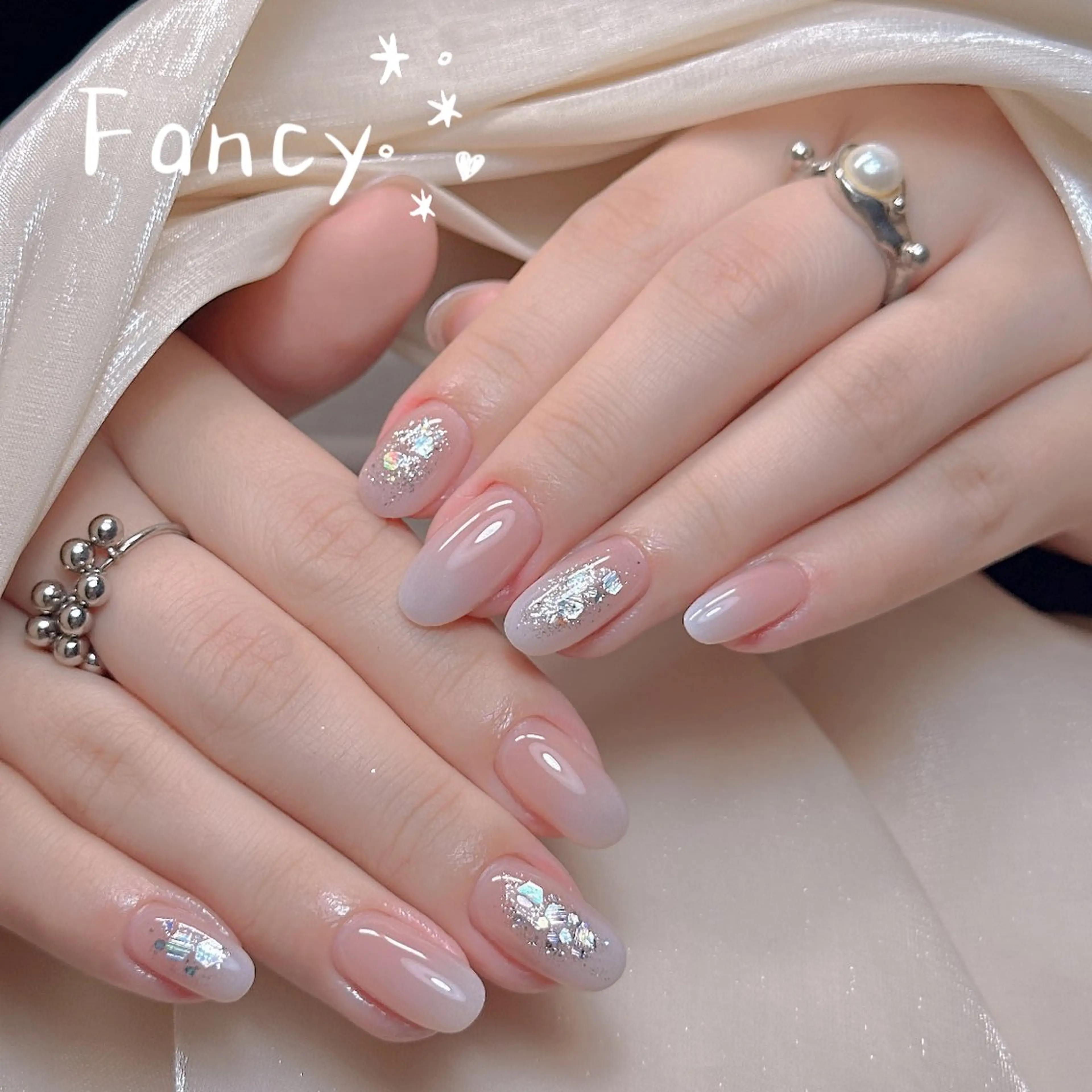 ネイル 長さ出し フットネイル フレンチネイル ガラスフレンチ 韓国ネイル Nailsalon Fancyのネイルデザイン