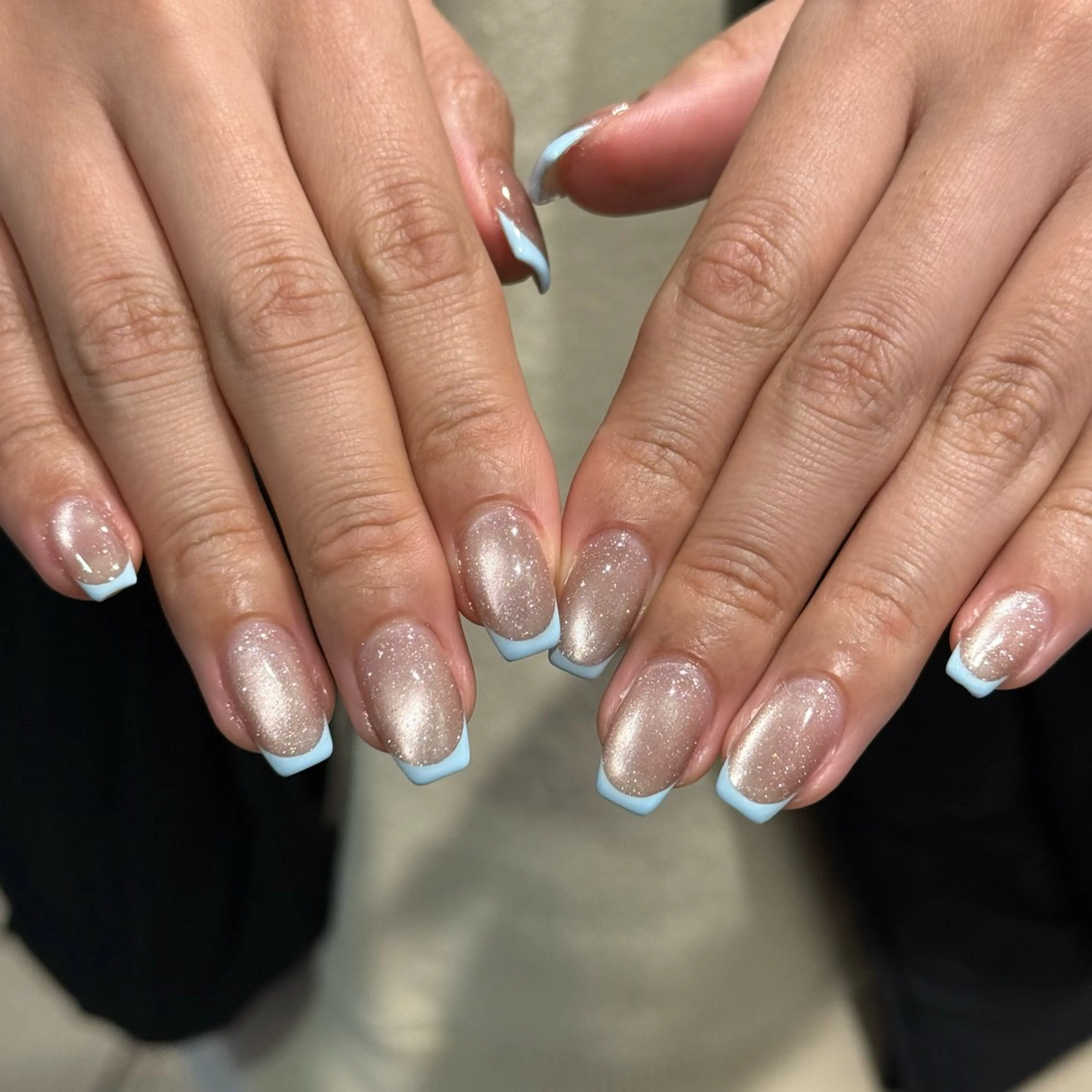 ネイル フレンチネイル マグネットネイル マグネットフレンチ ハンドネイル Bianca川越西口 NAKANOのネイルデザイン