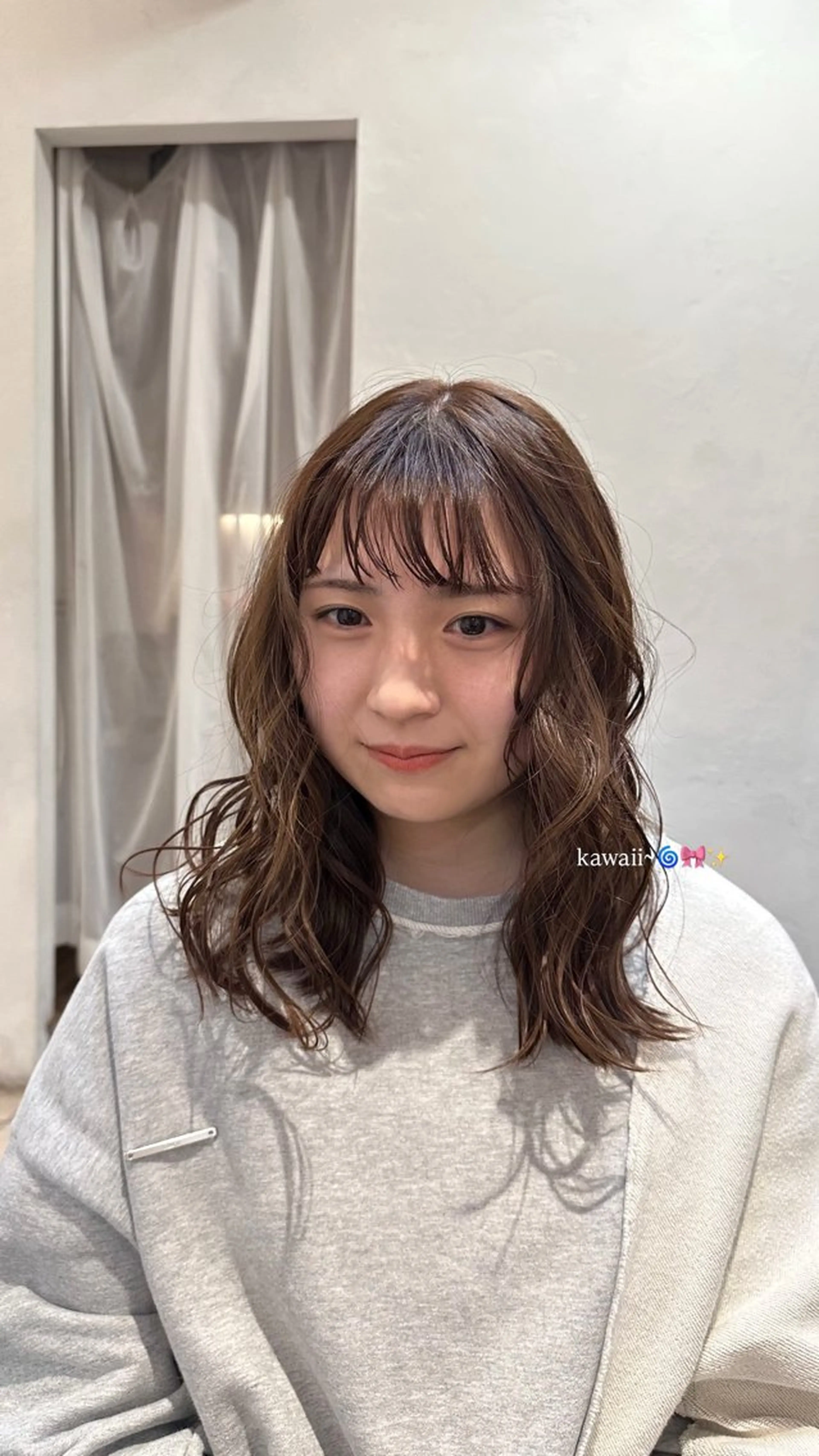 ミディアム カラー カット ヘアカラー トリートメント naturalカラー / Rukaのヘアスタイル