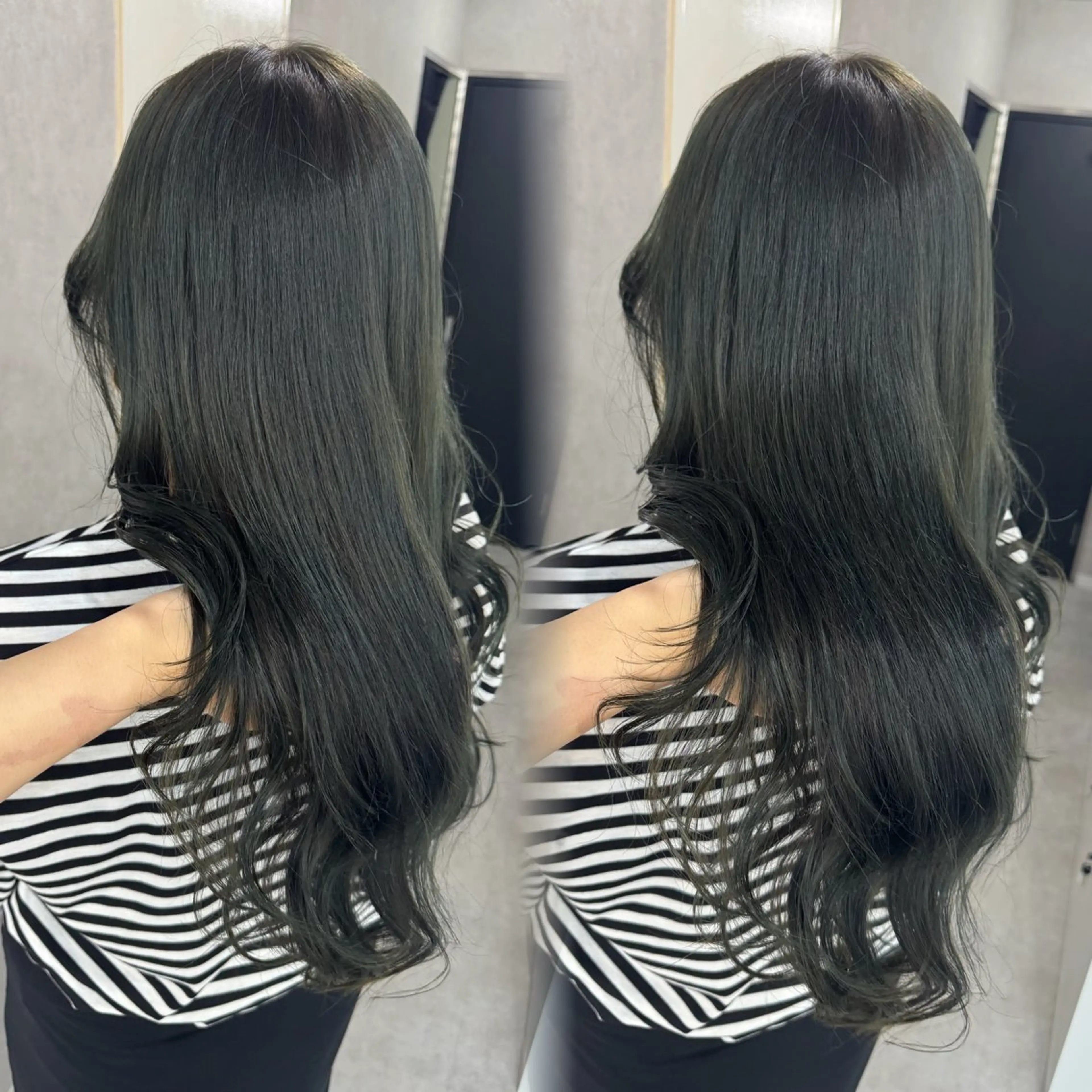 ロング カラー アッシュ アッシュブラウン ベージュカラー 黒髪 ブリーチ 赤み無し柔らかカラー 【梅田】madokaのヘアスタイル