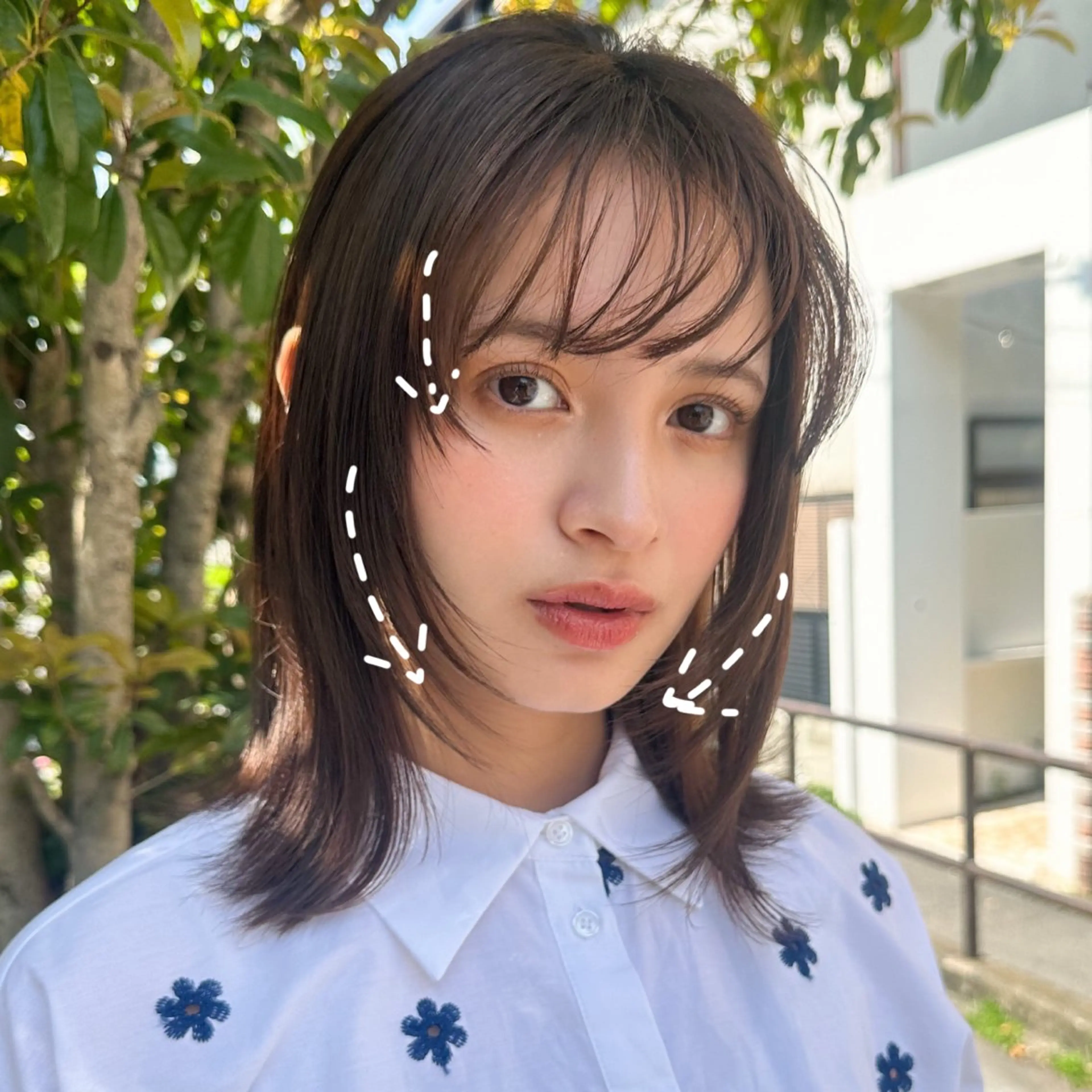 ミディアム カット ヘアカラー ボブ フレンチボブ/ レイヤー縮毛Yukiのヘアスタイル