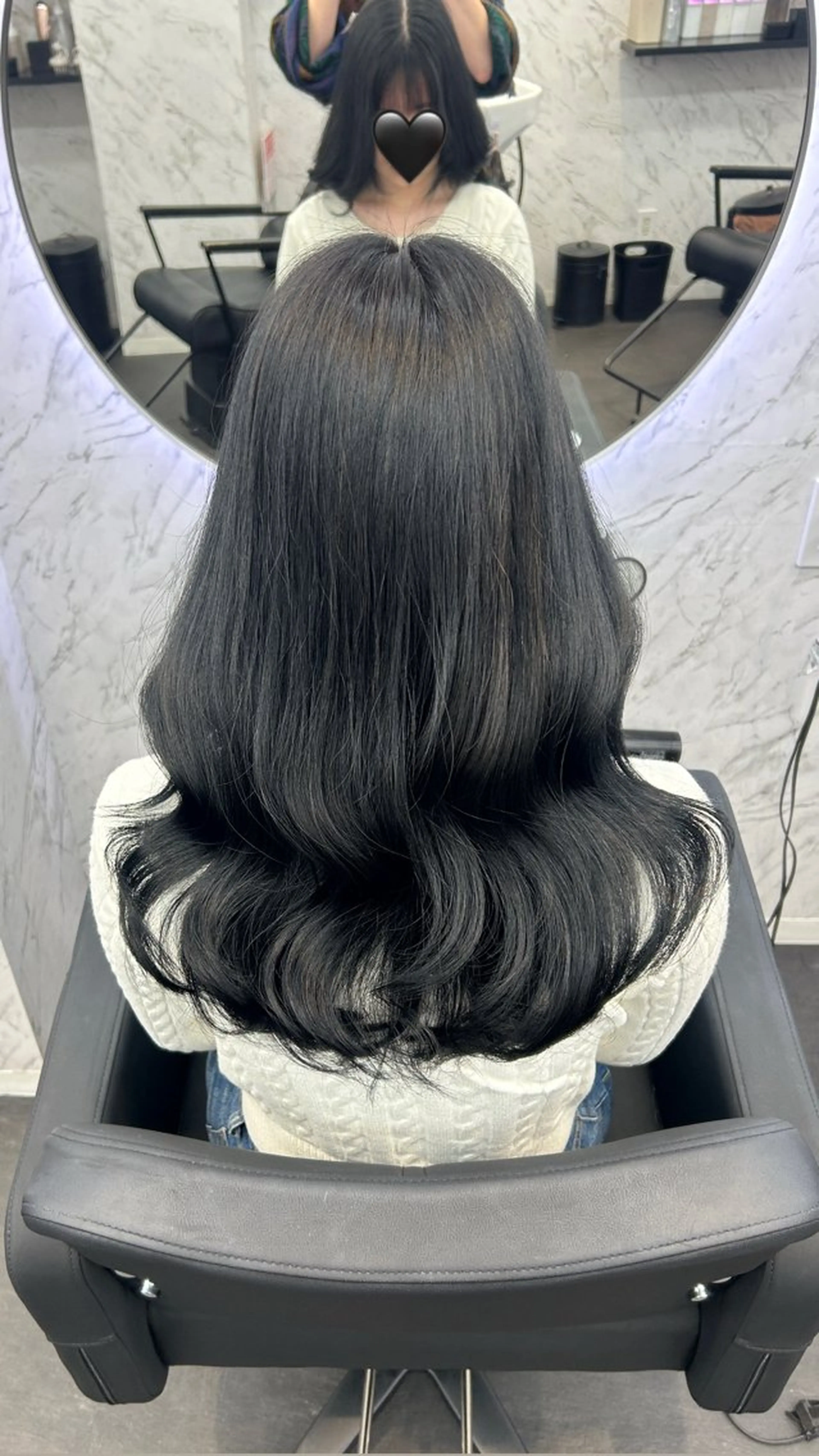 ロング カラー 黒髪 ヘアカラー トリートメント カット¥1100 ✂️MIUのヘアスタイル