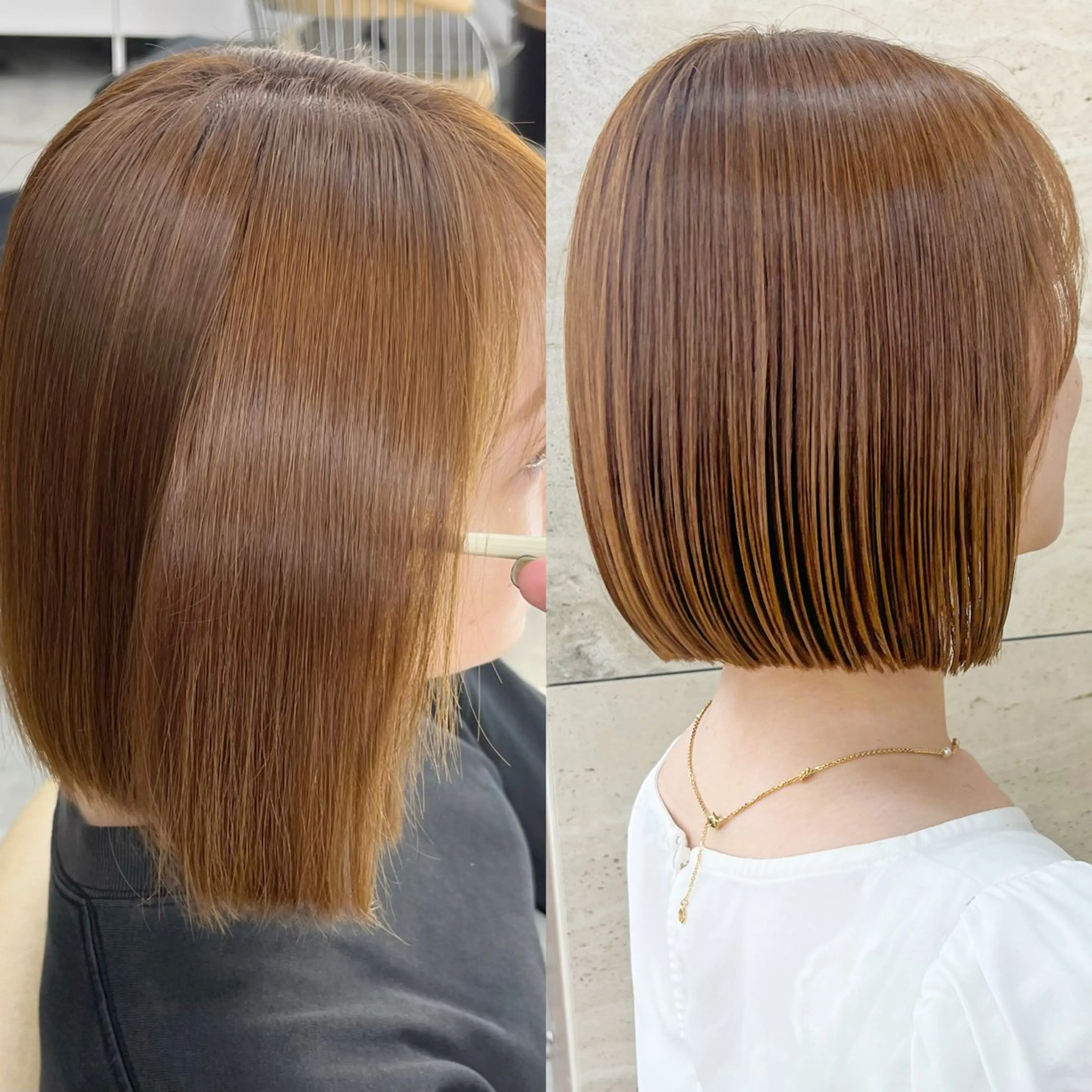 ミディアム 髪質改善 縮毛矯正 カット 縮毛矯正 トリートメント エリアNo.1ボブ 💟Nanatsuのヘアスタイル