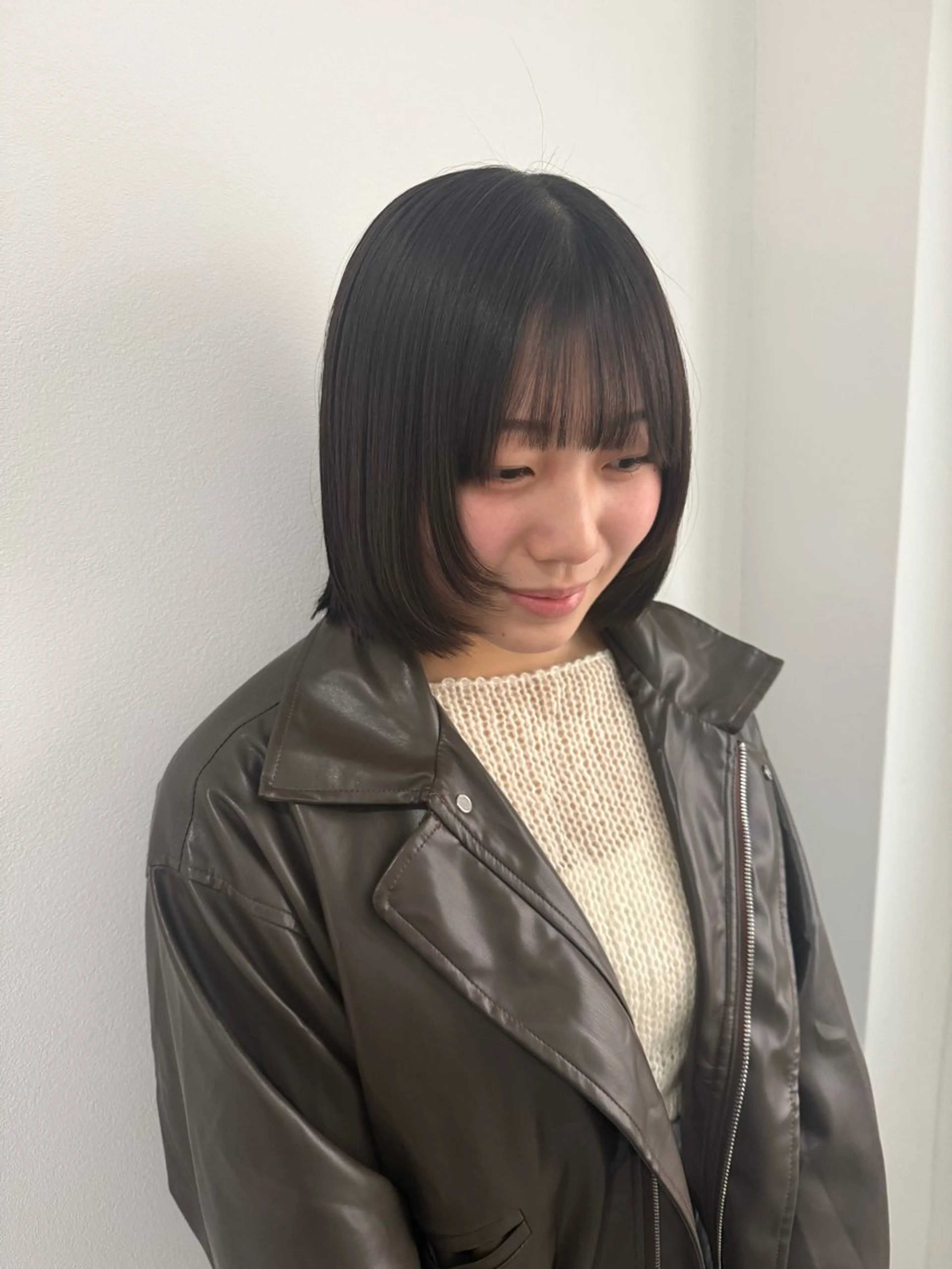 ミディアム ボブレイヤー ボブ レイヤーカット カノエ香椎店 / YURAのヘアスタイル