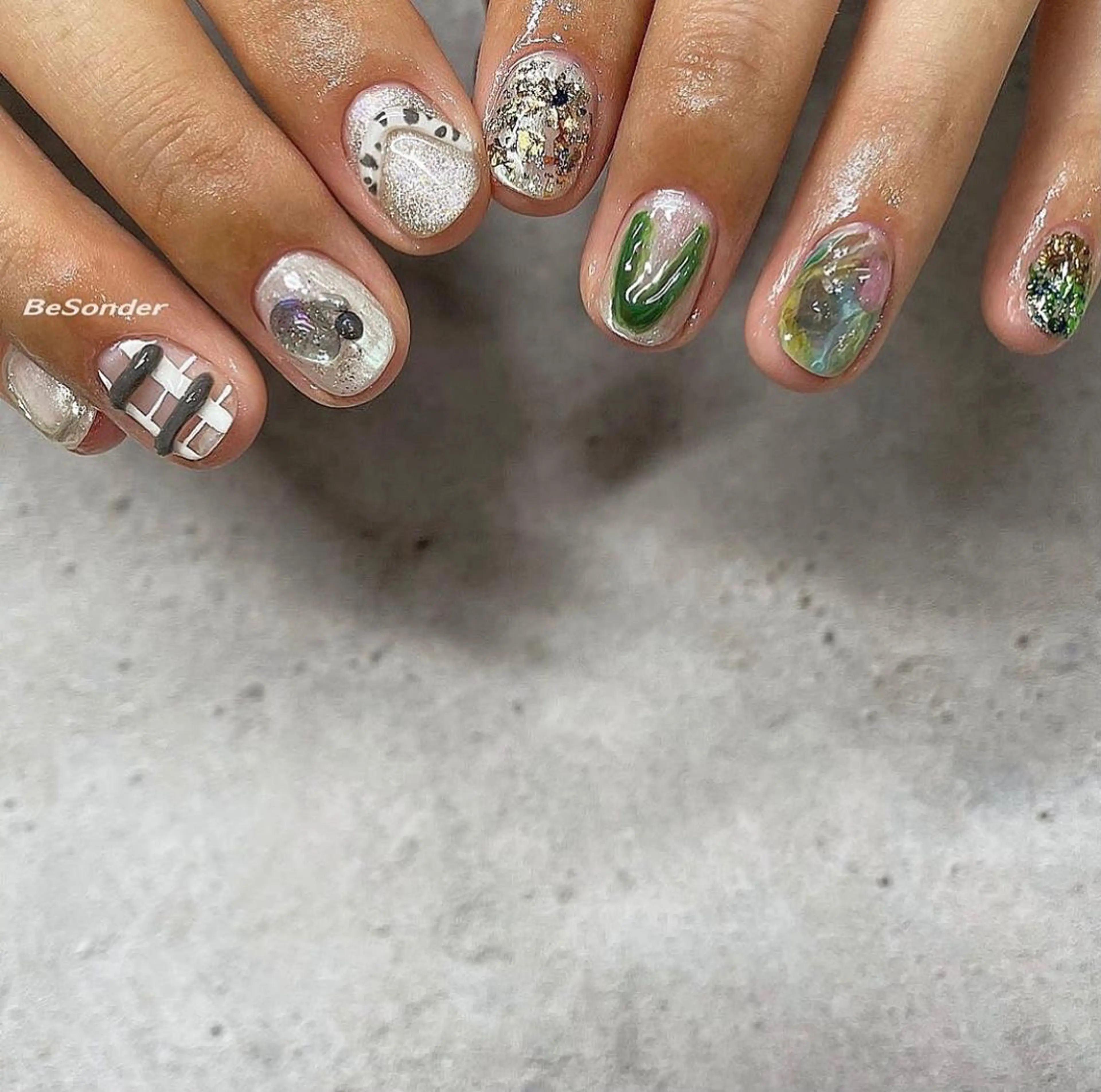 ハンドやり放題【オフ込✨】3Dアート・アートやり放題🤍パーツ乗せ放題🤍🤍の写真