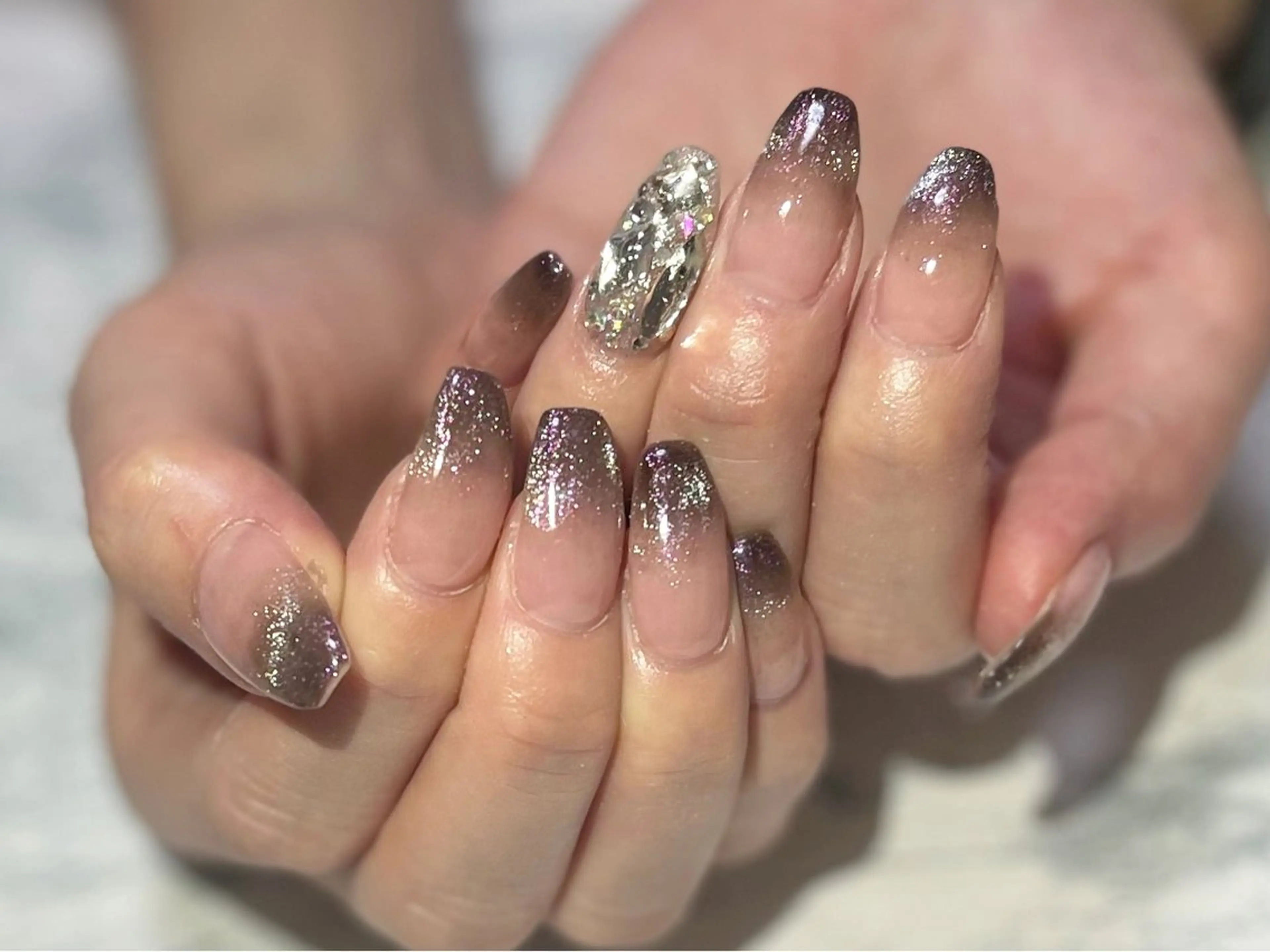 ネイル フットネイル マグネットネイル ニュアンスネイル シンプルネイル 春ネイル ネイル フフラ所属・nail fufla ♡yamane♡のネイルデザイン