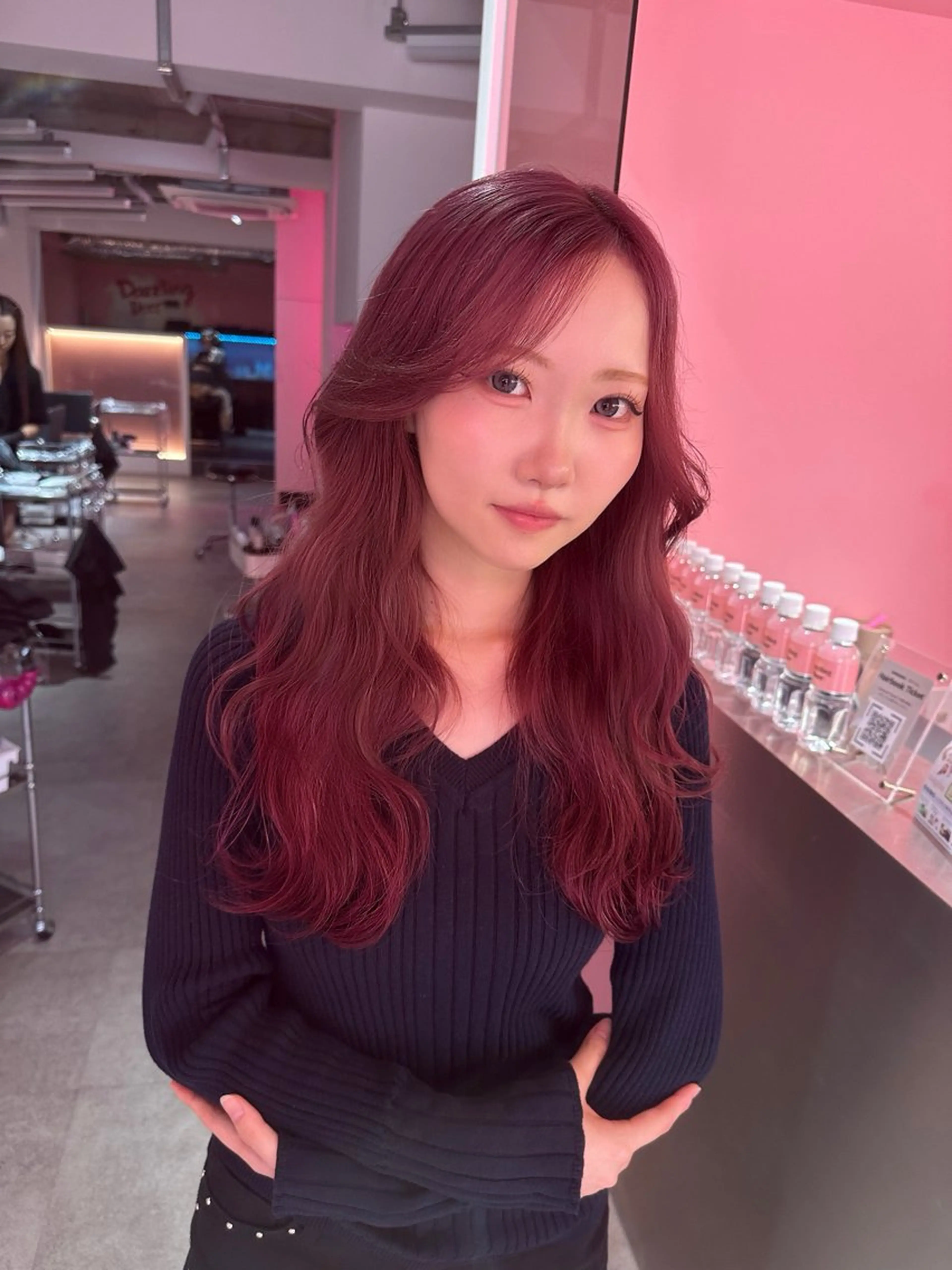 ロング カラー レッドカラー ブリーチカラー /MAHIROのヘアスタイル