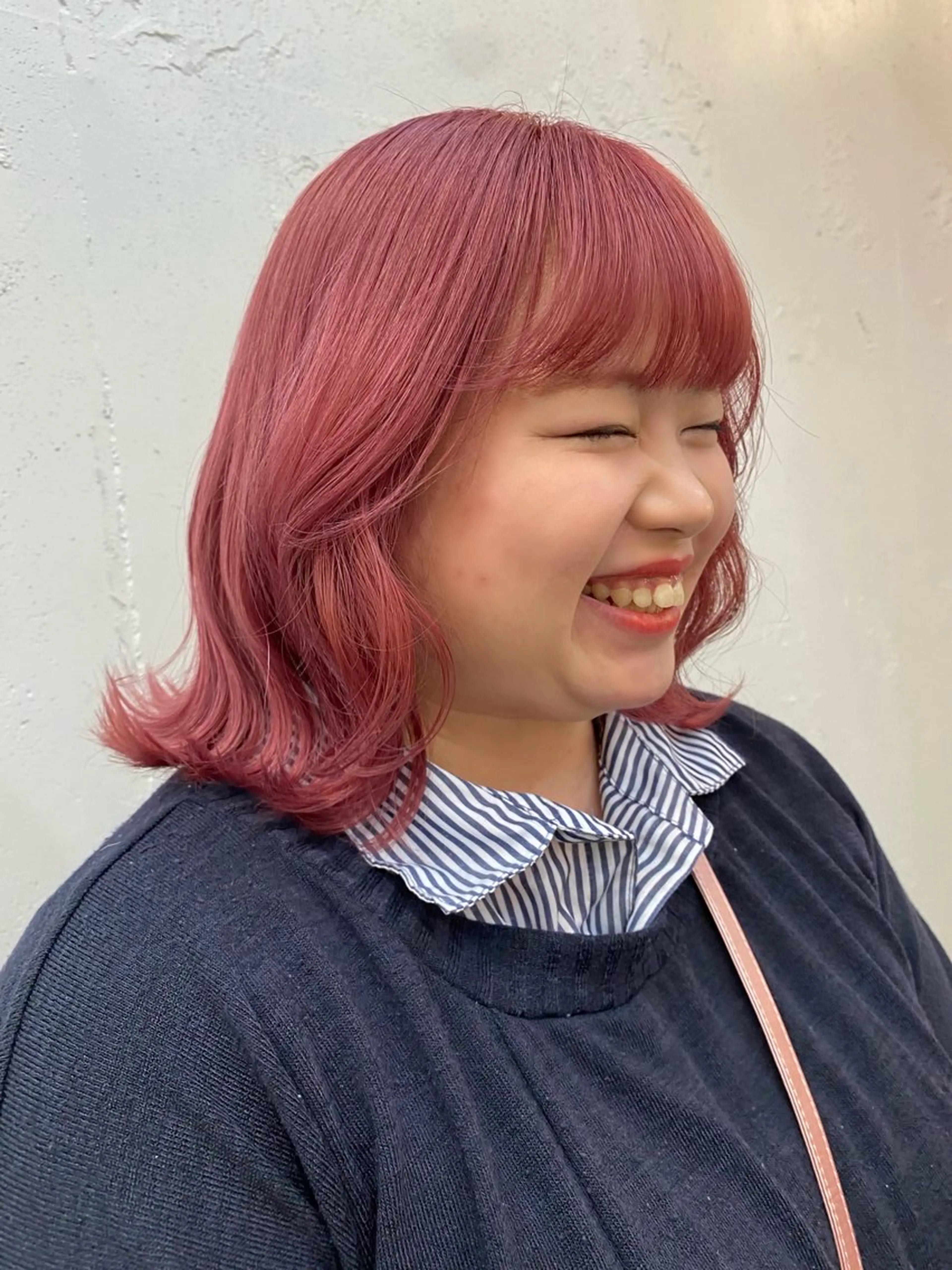 ミディアム カラー ピンクカラー 似合わせヘア 💇🏻‍♀/マリアのヘアスタイル