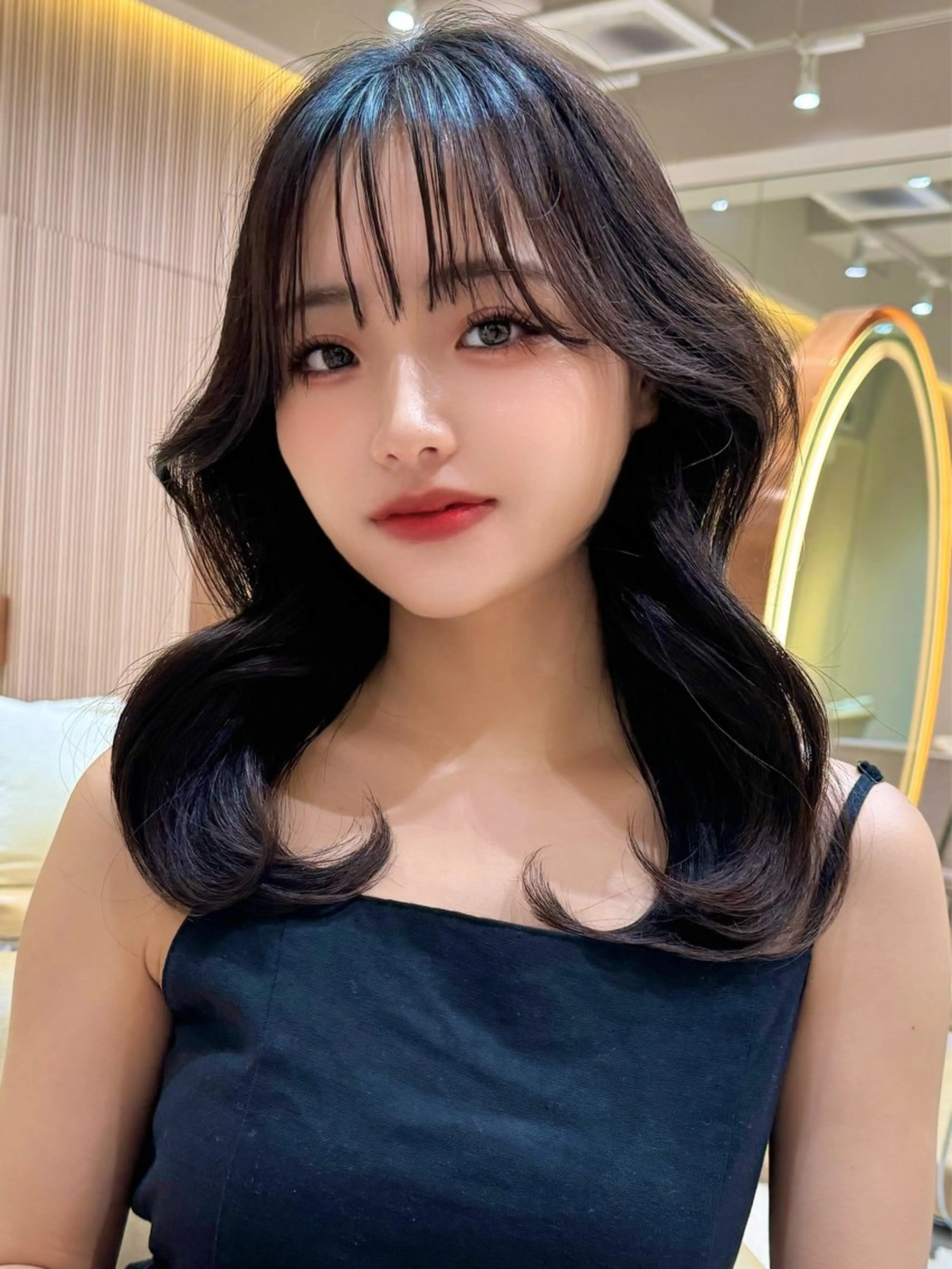 ミディアム カット ヘアカラー トリートメント ❤️ブリーチなし💚 ダブルカラー平野実花のヘアスタイル