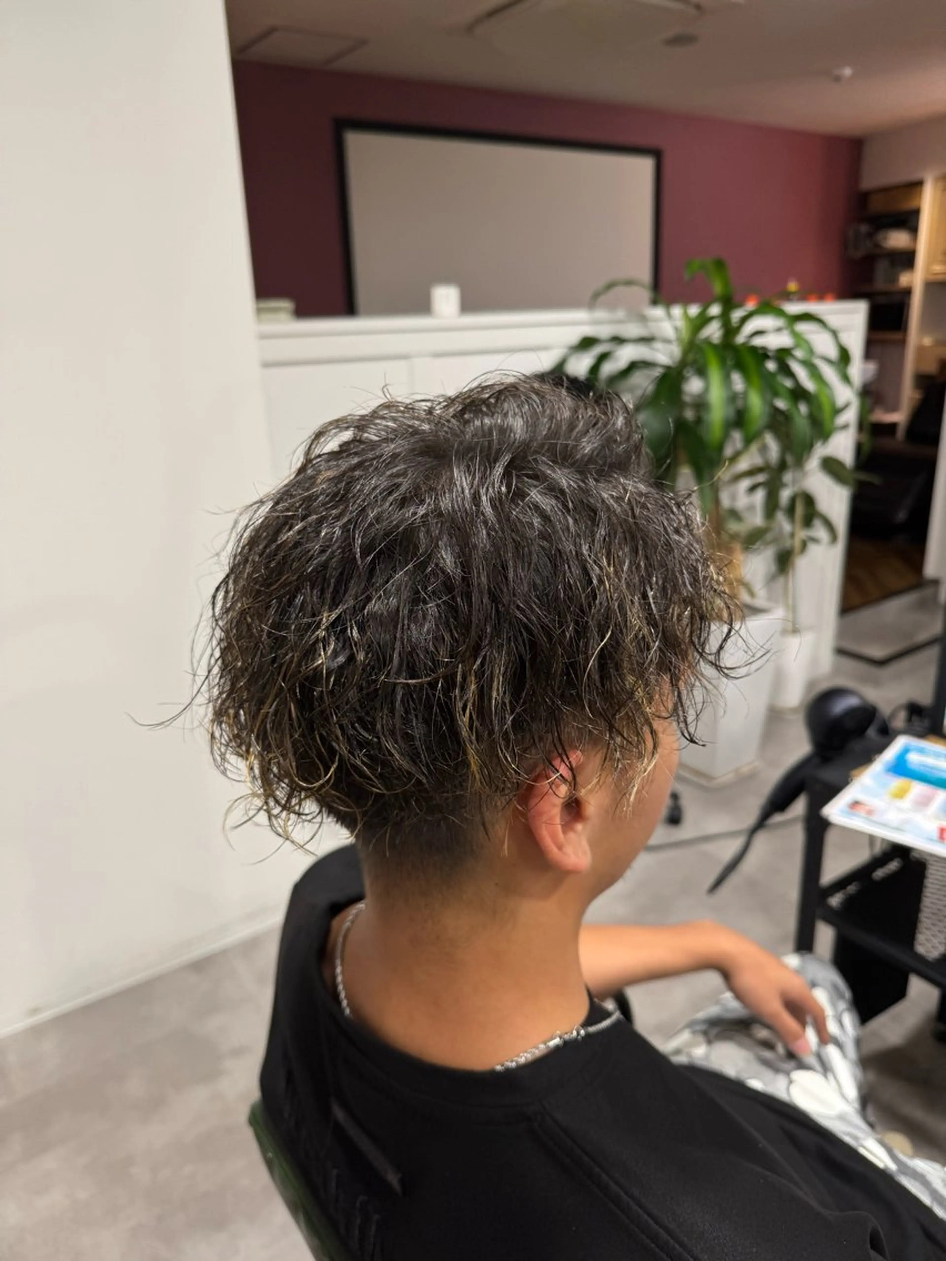 パーマ メンズ パーマ 平尾/艶カラー/ アッシュ系/中川誠大のヘアスタイル