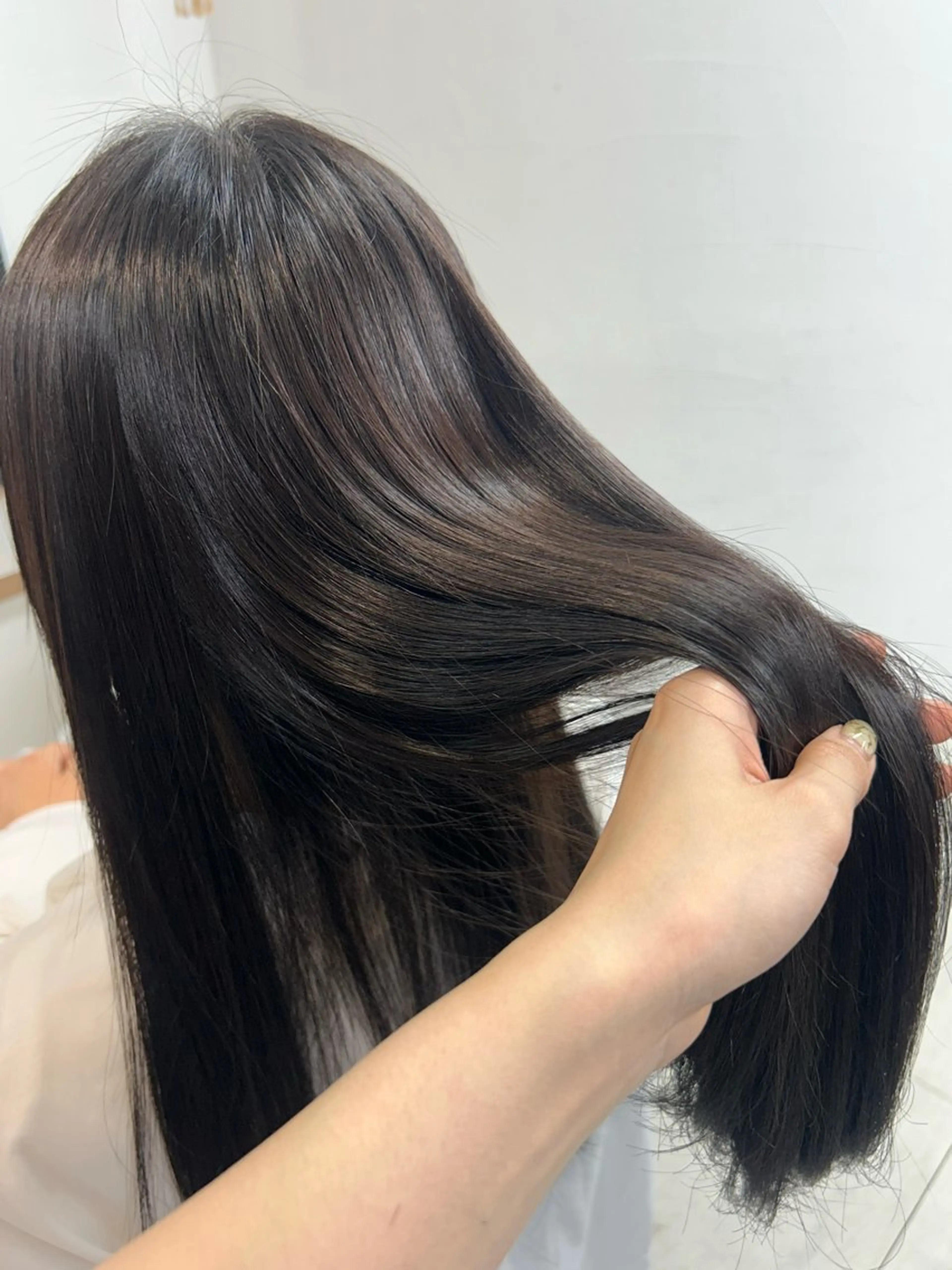 ロング 縮毛矯正 ダブルカラー/韓国 ヘア/さわのあかねのヘアスタイル