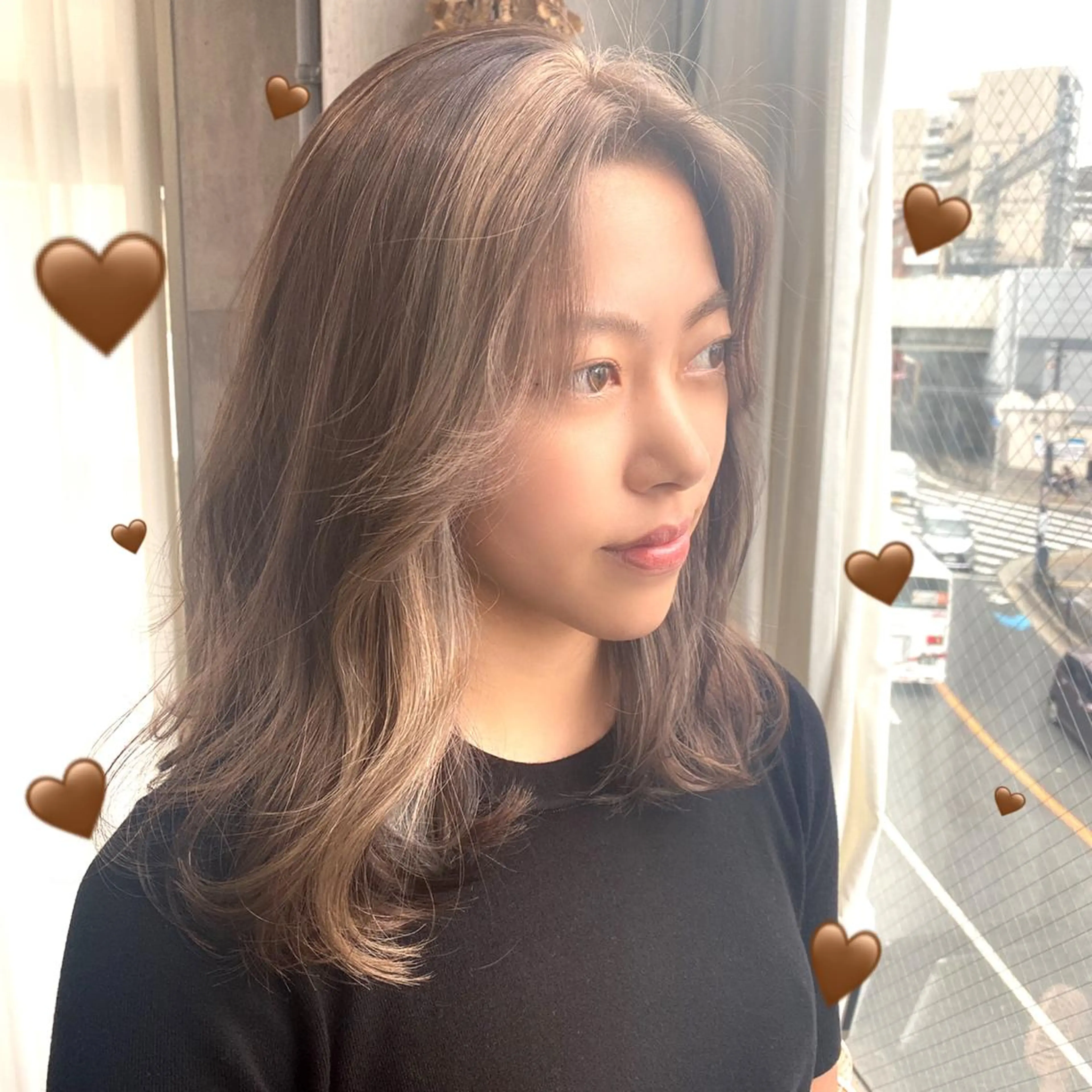 セミロング カラー 髪質改善💓艶髪💓 暖色💗加藤あゆみのヘアスタイル
