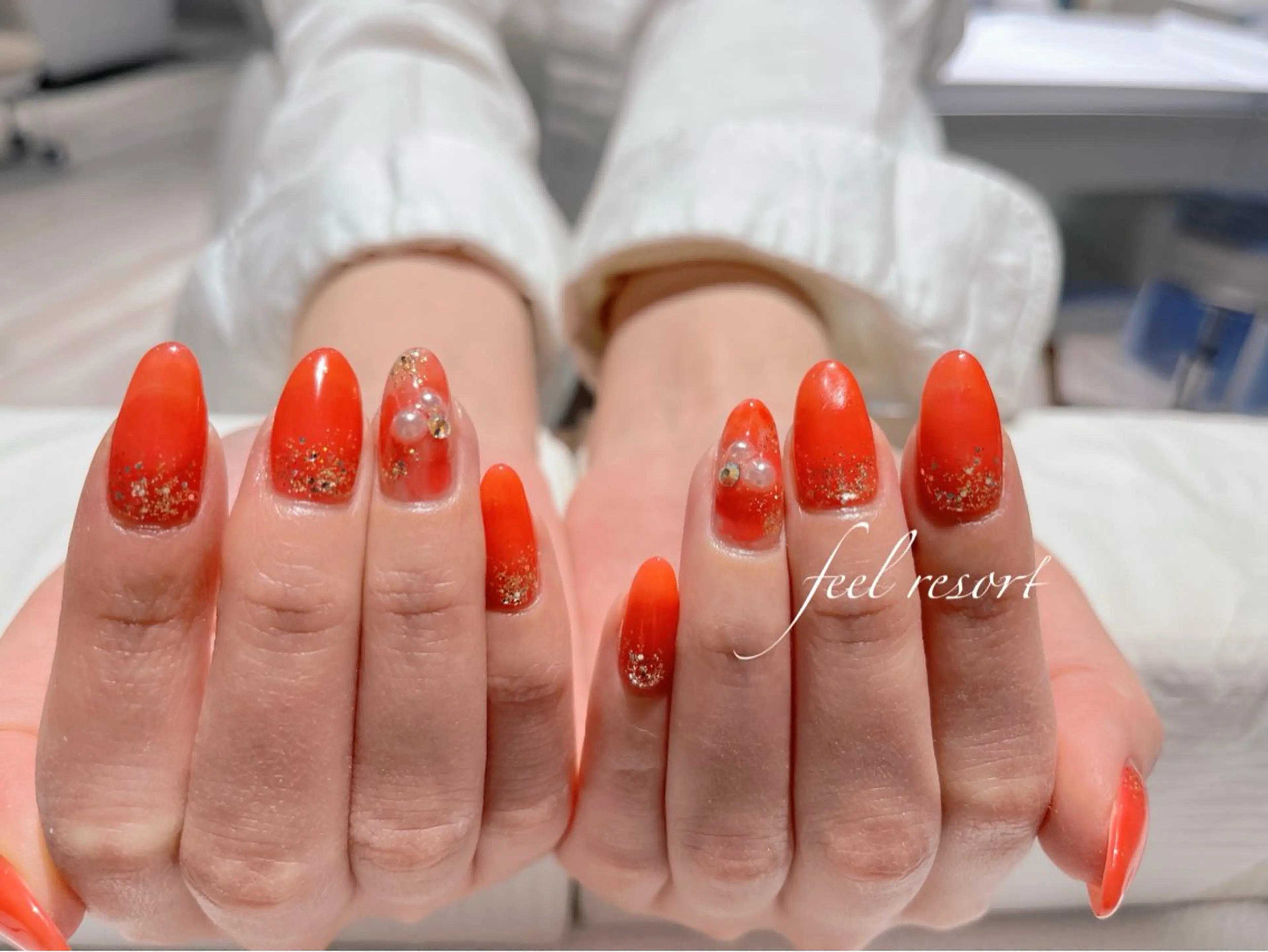 ネイル 長さ出し フットネイル フレンチネイル ジェルネイル ガラスフレンチ ハンドネイル Lien（リアン） 銀座駅6分のネイルデザイン