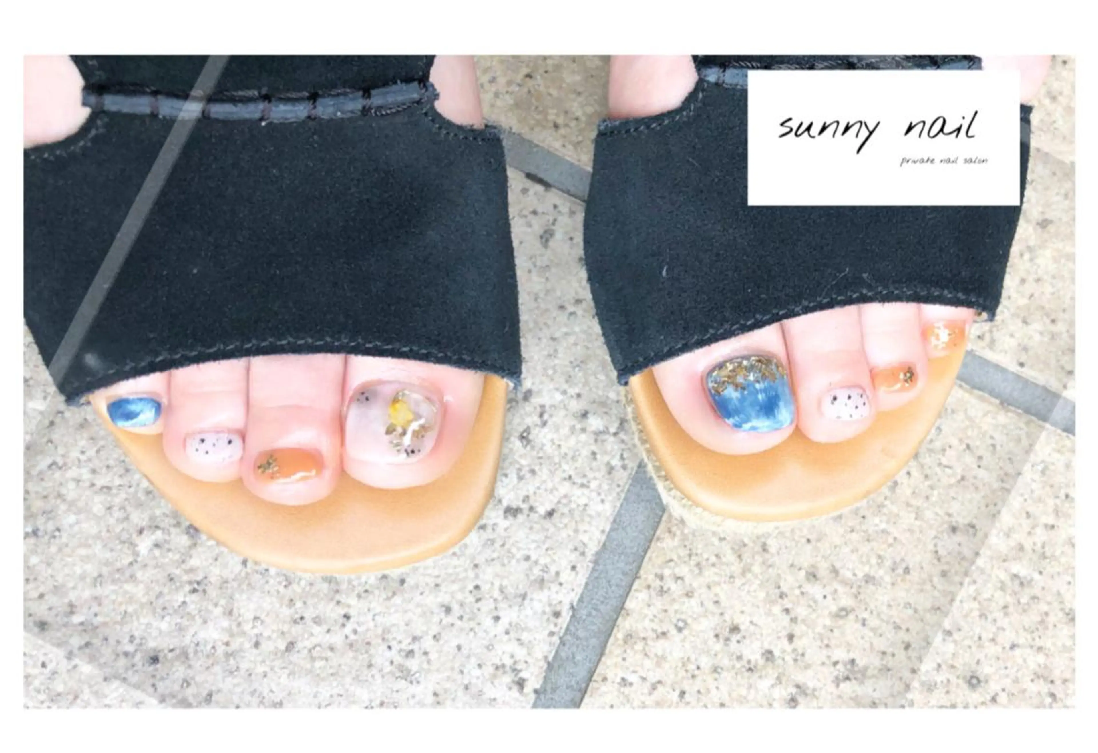 ネイル フットネイル ジェルネイル 大理石ネイル(マーブル) ニュアンスネイル パラジェル sunny nailのネイルデザイン