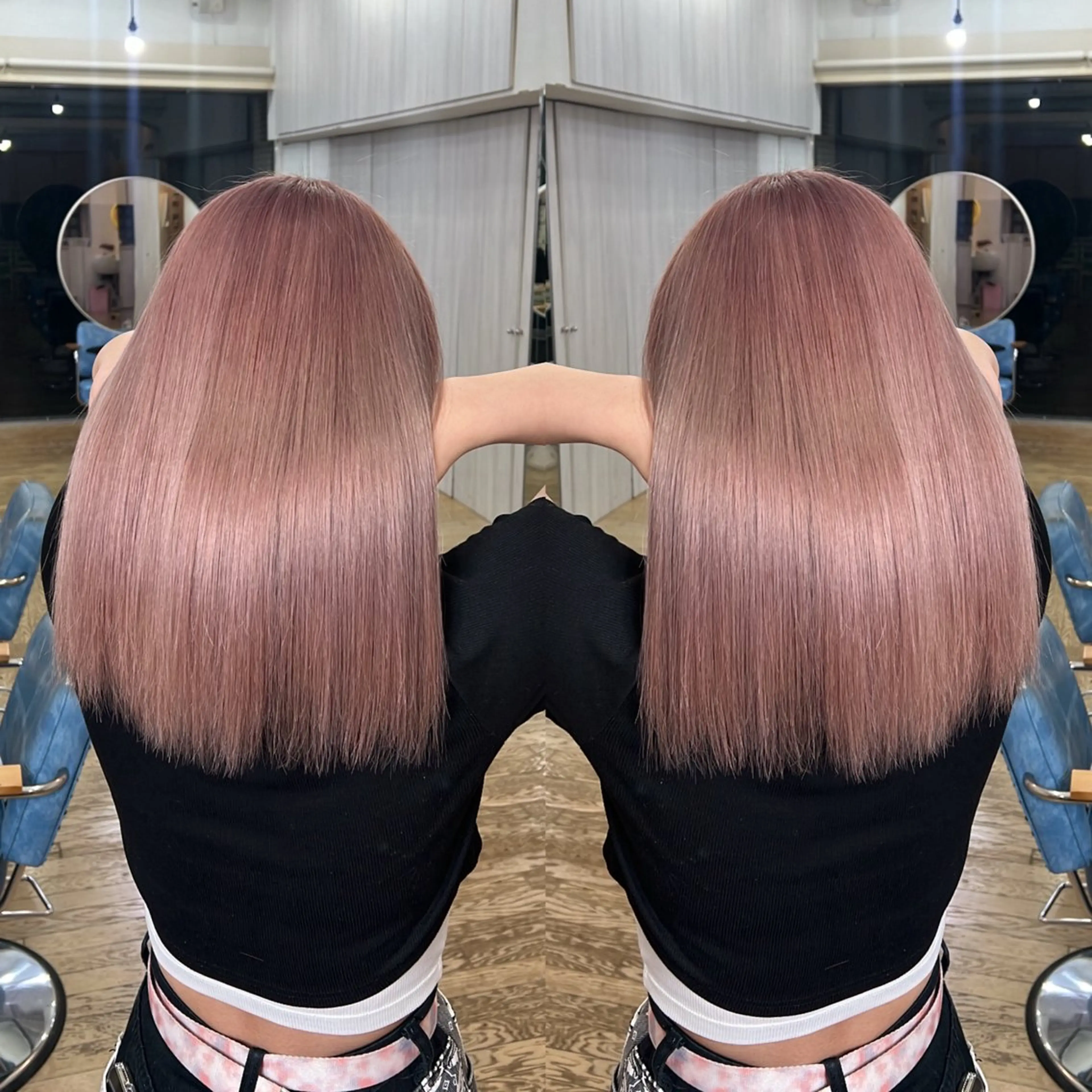 ミディアム カラー ピンクカラー 💎ハイトーン/艶 カラー モエカ💎のヘアスタイル