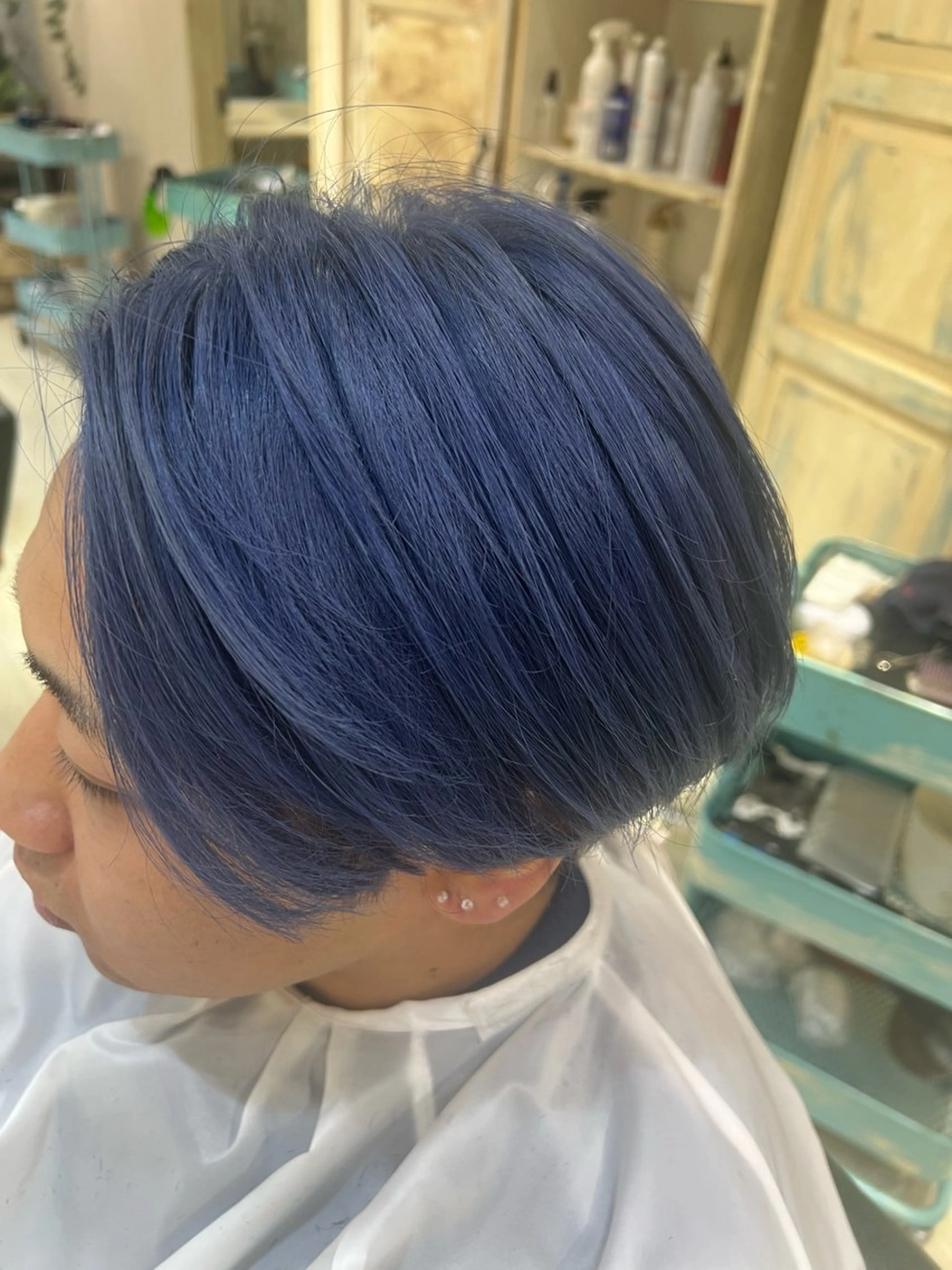 カラー メンズ ブルーカラー たけかわ みずきのヘアスタイル