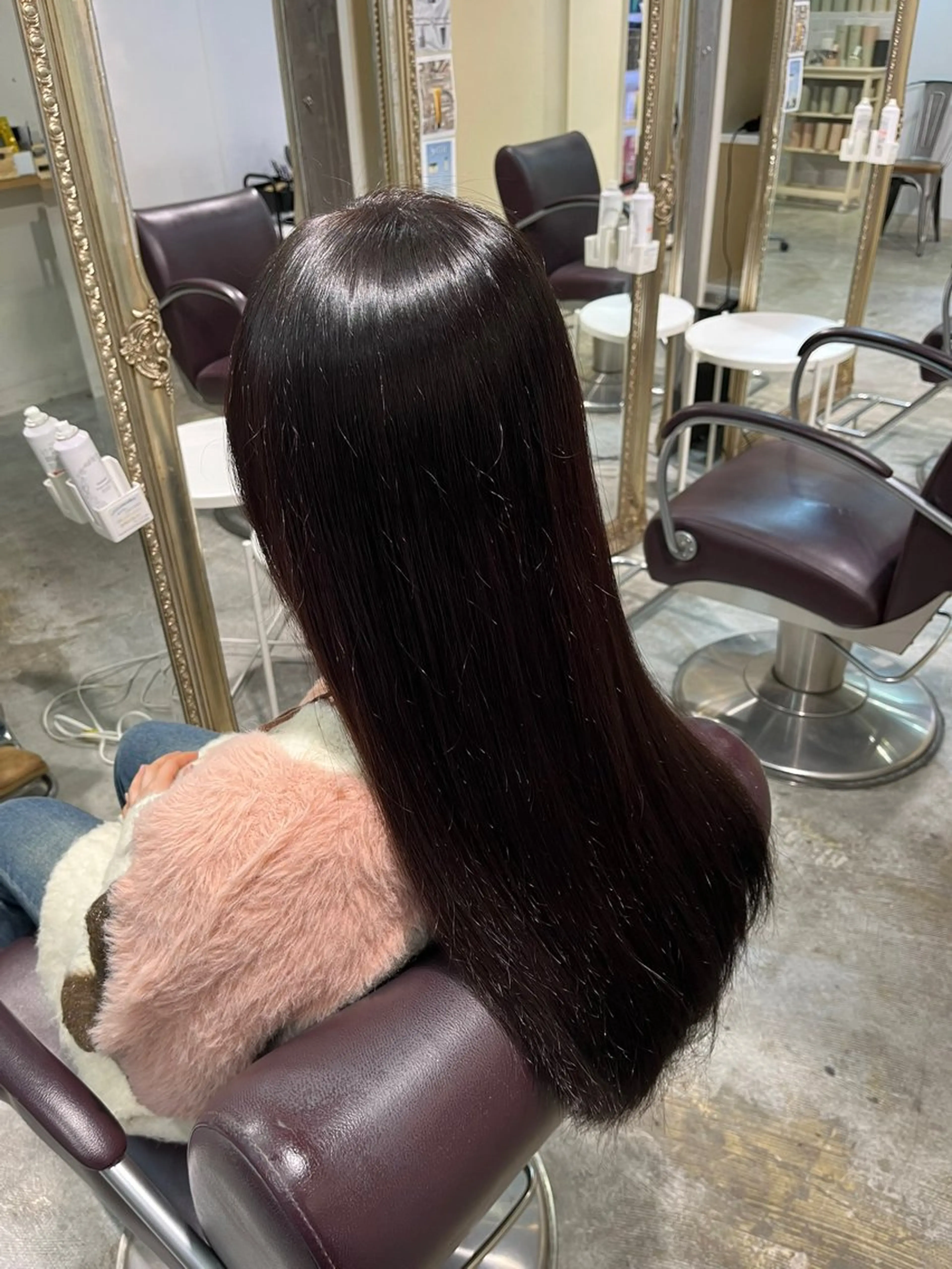 ロング カラー ヘアカラー トリートメント フェザーパーマ🌙 毛流れ yuzukiのヘアスタイル